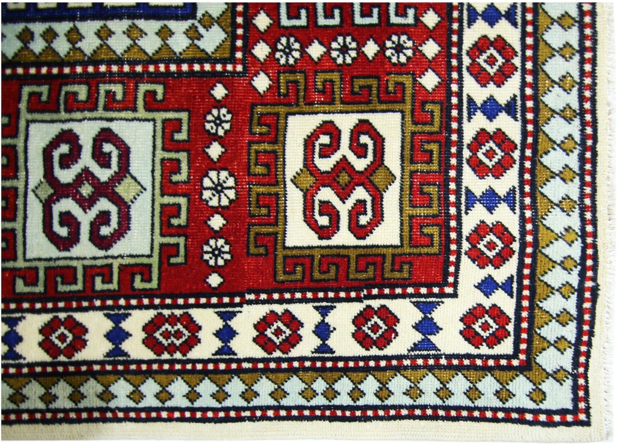 Handmade Vintage Caucasian Kazakh Rug | 280 x 198 cm | 9'2" x 6'6" - Najaf Rugs & Textile