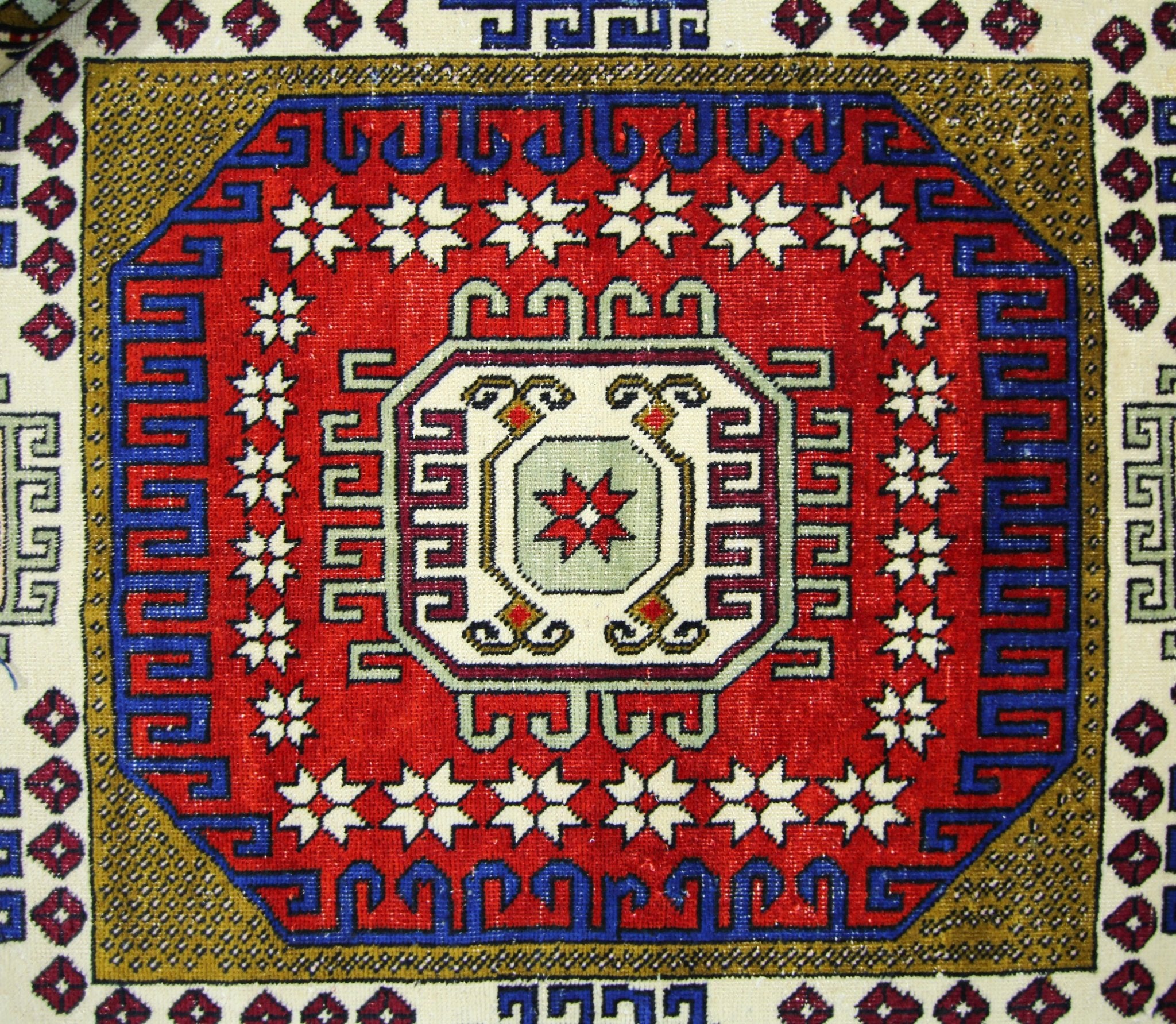 Handmade Vintage Caucasian Kazakh Rug | 280 x 198 cm | 9'2" x 6'6" - Najaf Rugs & Textile