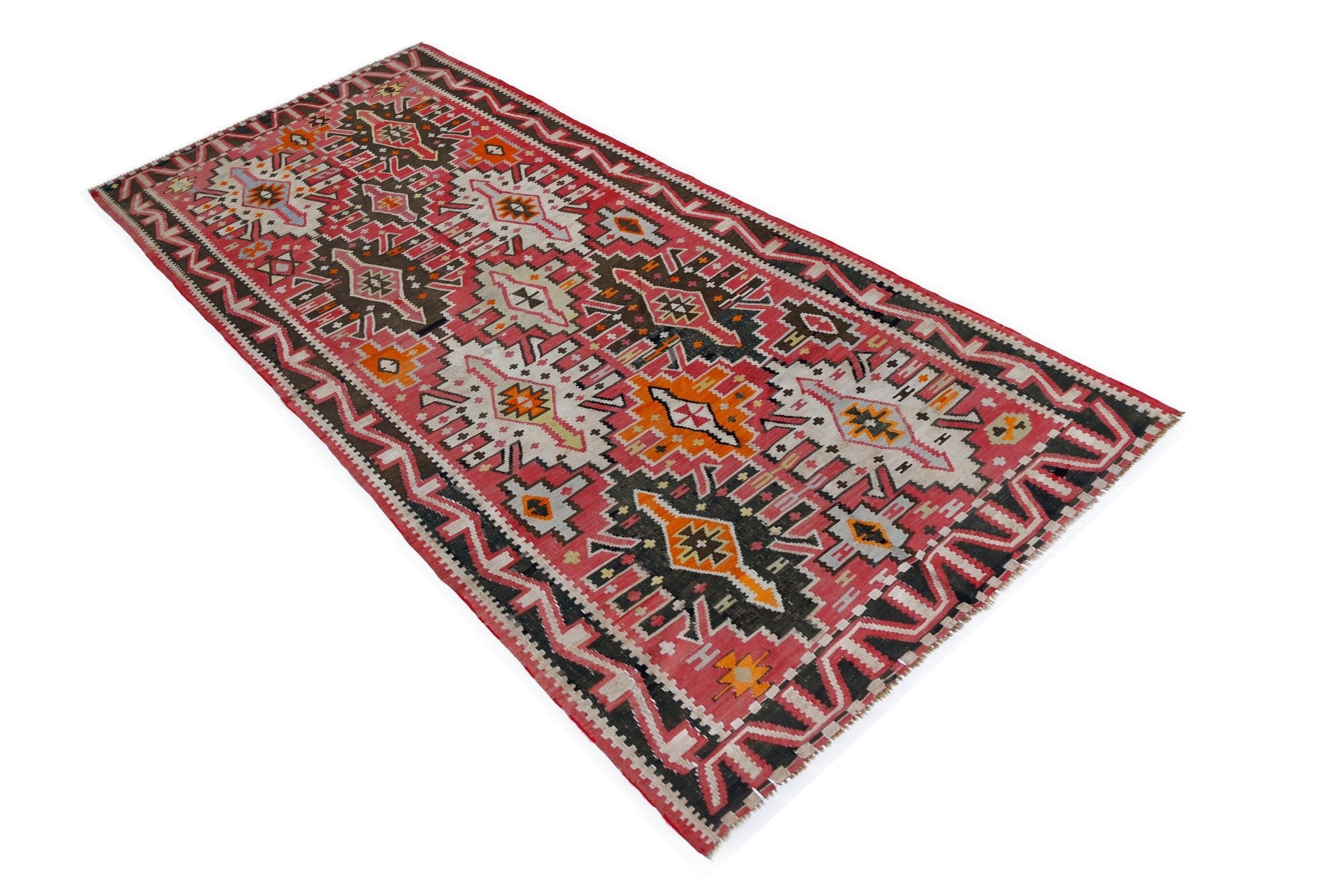 Handmade Vintage Caucasian Kilim | 270 x 130 cm | 8'10" x 4'3" - Najaf Rugs & Textile