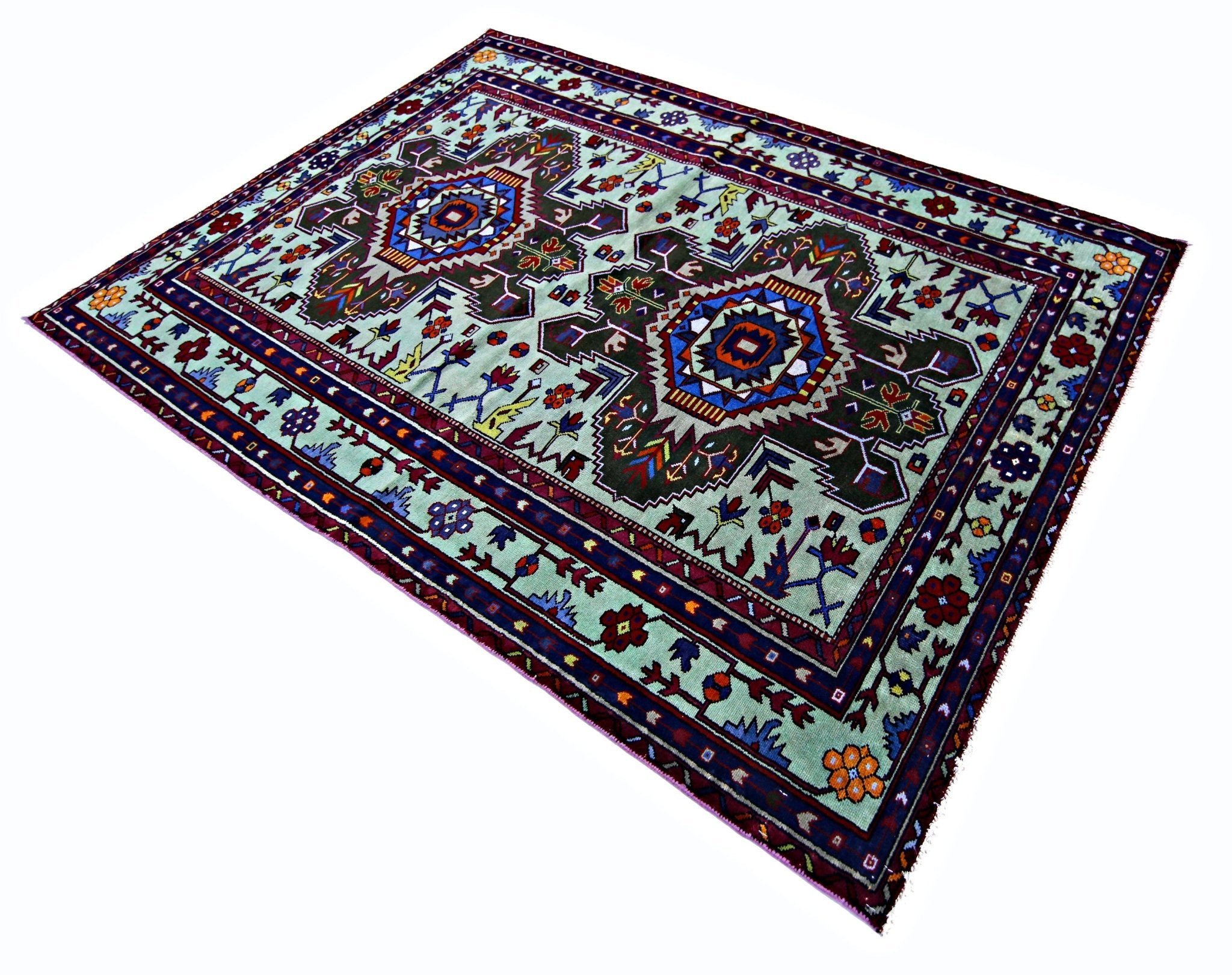 Handmade Vintage Caucasian Rug | 172 x 126 cm | 5'8" x 4'1" - Najaf Rugs & Textile