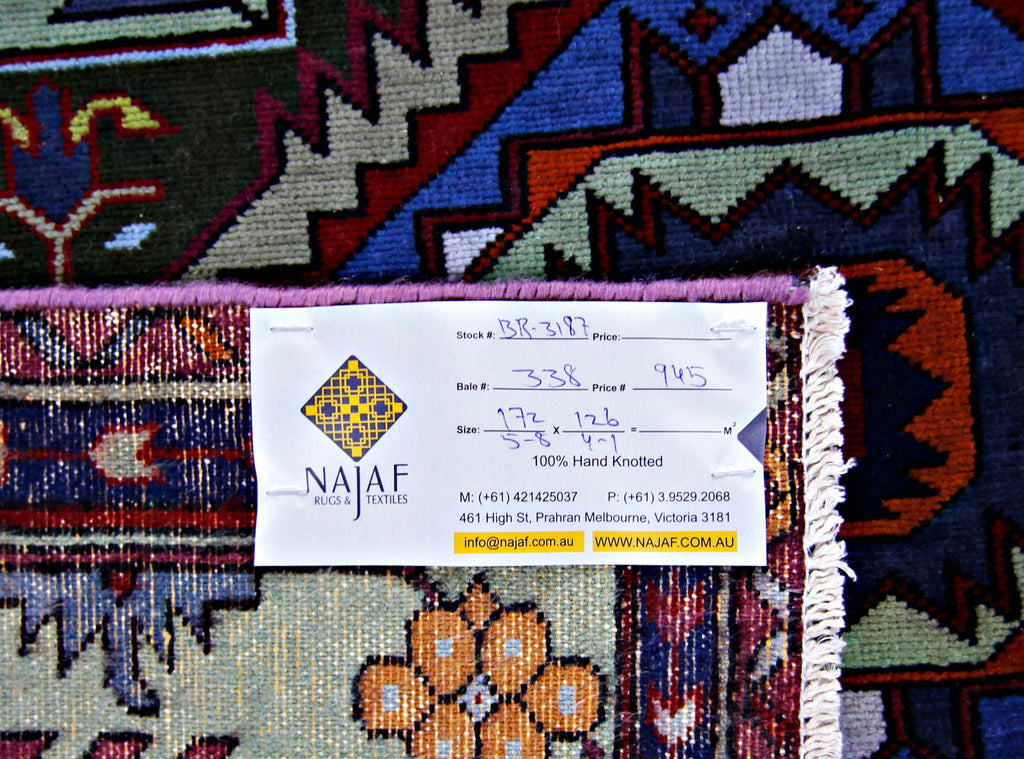 Handmade Vintage Caucasian Rug | 172 x 126 cm | 5'8" x 4'1" - Najaf Rugs & Textile