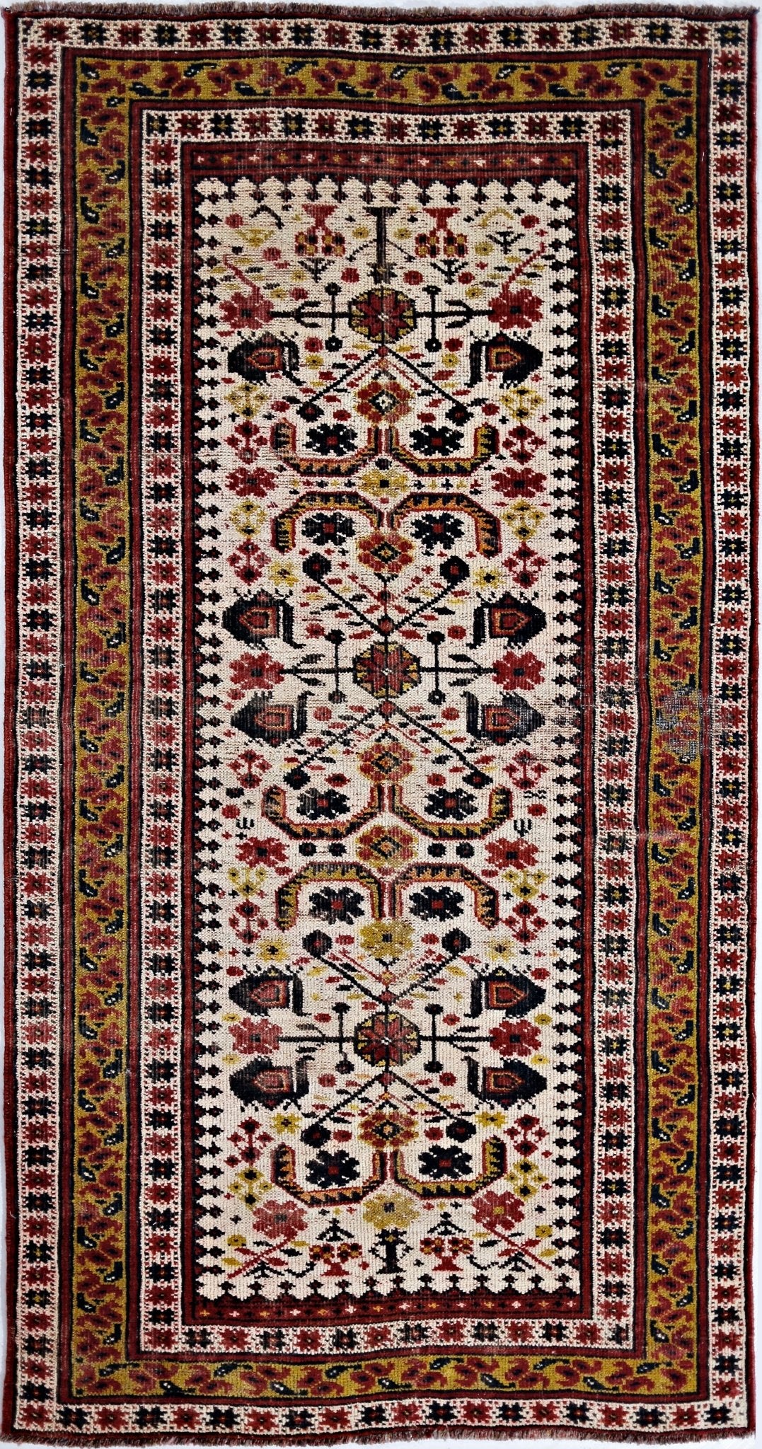 Handmade Vintage Caucasian Rug | 175 x 91 cm | 5'9" x 3' - Najaf Rugs & Textile