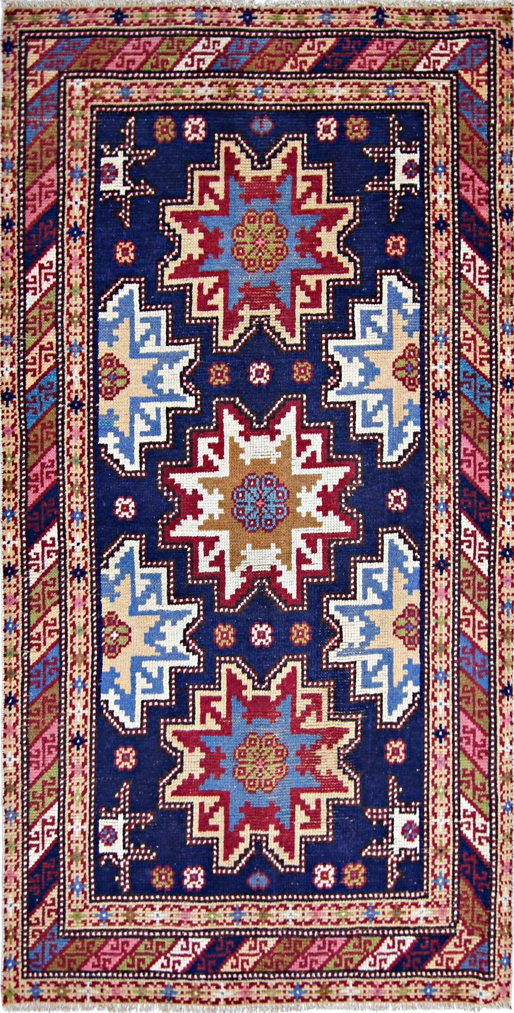 Handmade Vintage Caucasian Rug | 177 x 93 cm | 5'10" x 3'1" - Najaf Rugs & Textile