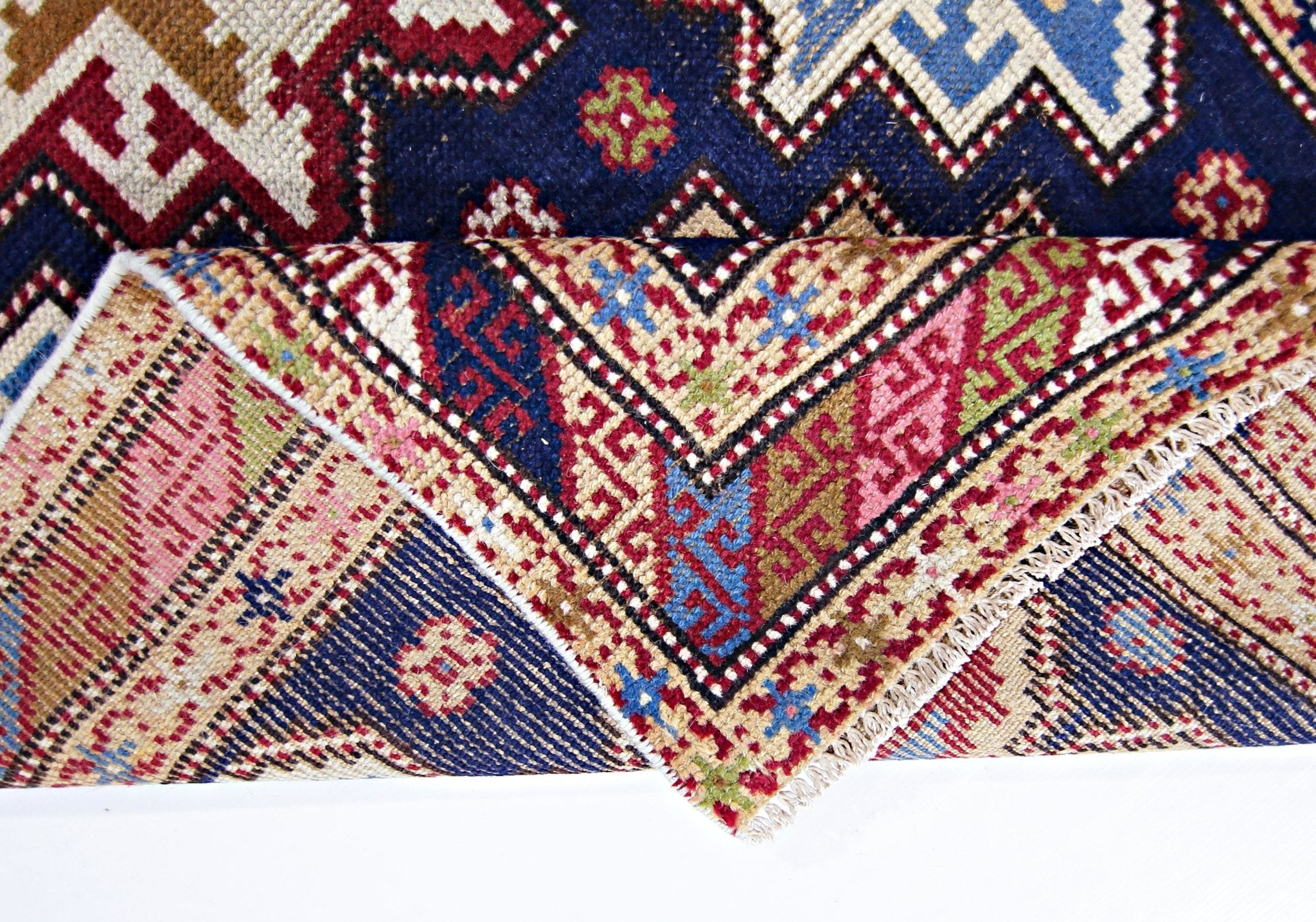 Handmade Vintage Caucasian Rug | 177 x 93 cm | 5'10" x 3'1" - Najaf Rugs & Textile