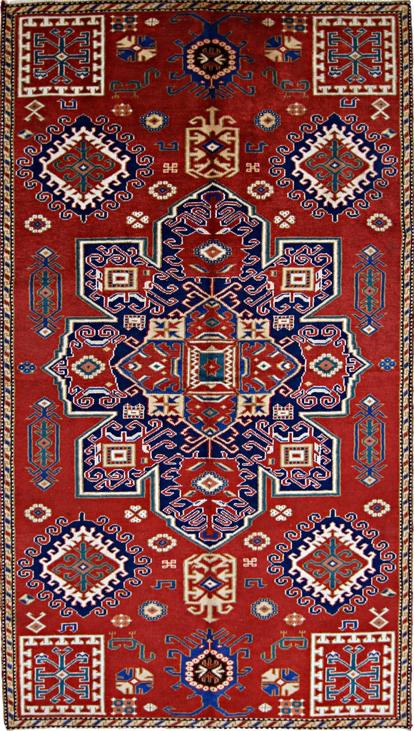 Handmade Vintage Caucasian Rug | 184 x 105 cm | 6' x 3'5" - Najaf Rugs & Textile