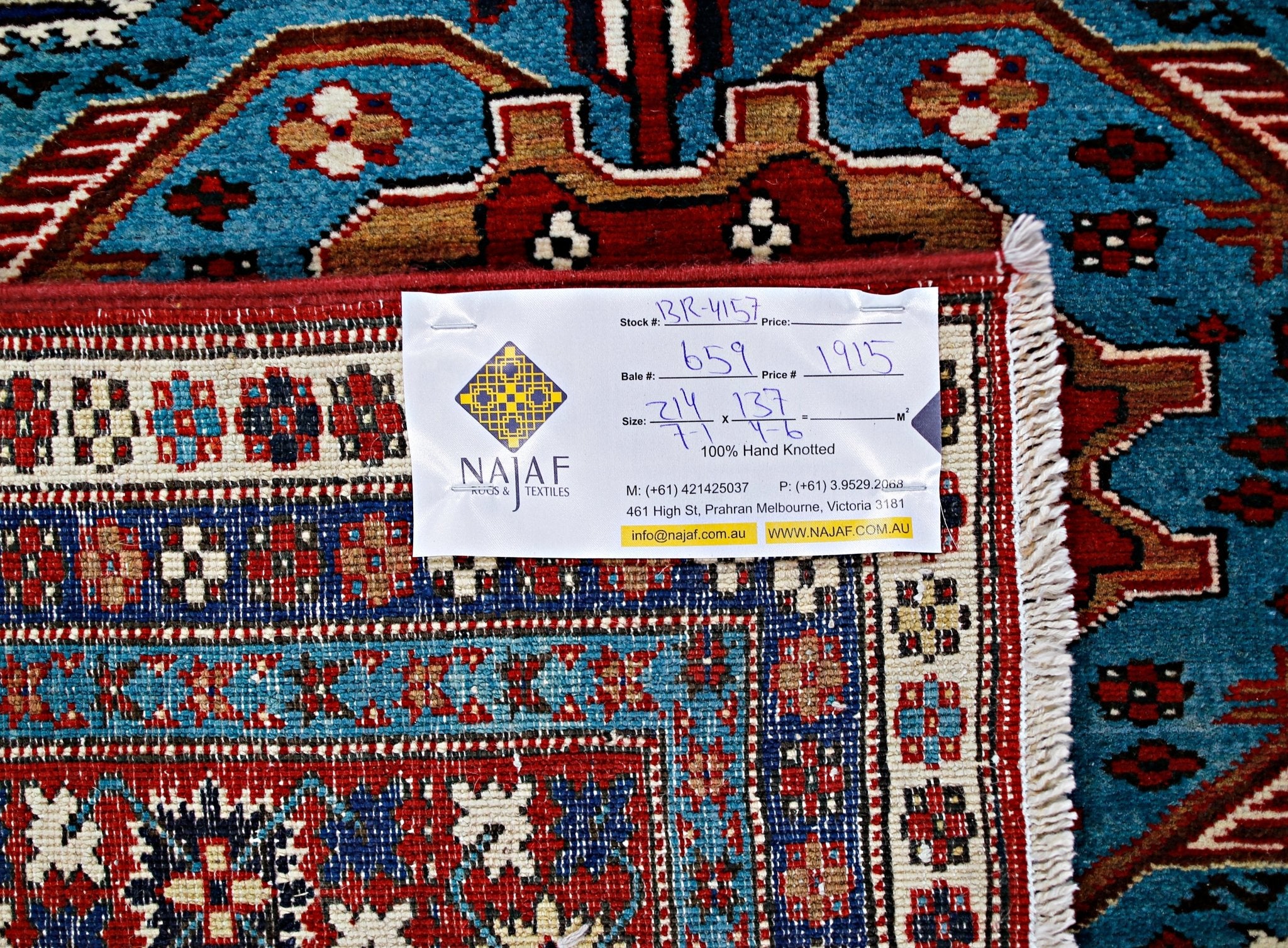 Handmade Vintage Caucasian Shirvan Rug | 214 x 137 cm | 7'1" x 4'6" - Najaf Rugs & Textile