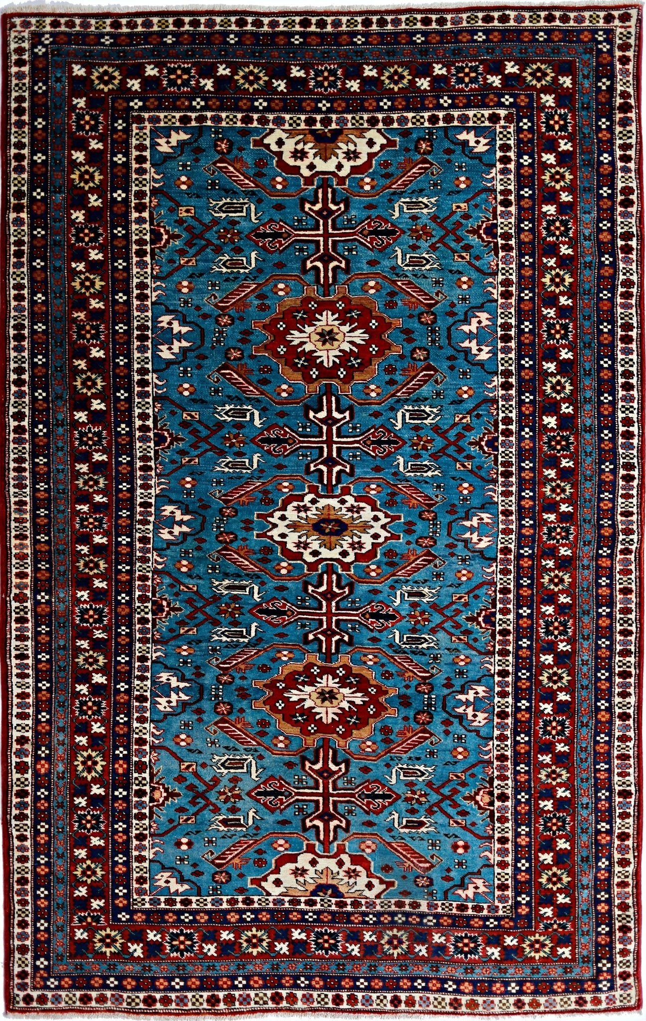 Handmade Vintage Caucasian Shirvan Rug | 214 x 137 cm | 7'1" x 4'6" - Najaf Rugs & Textile