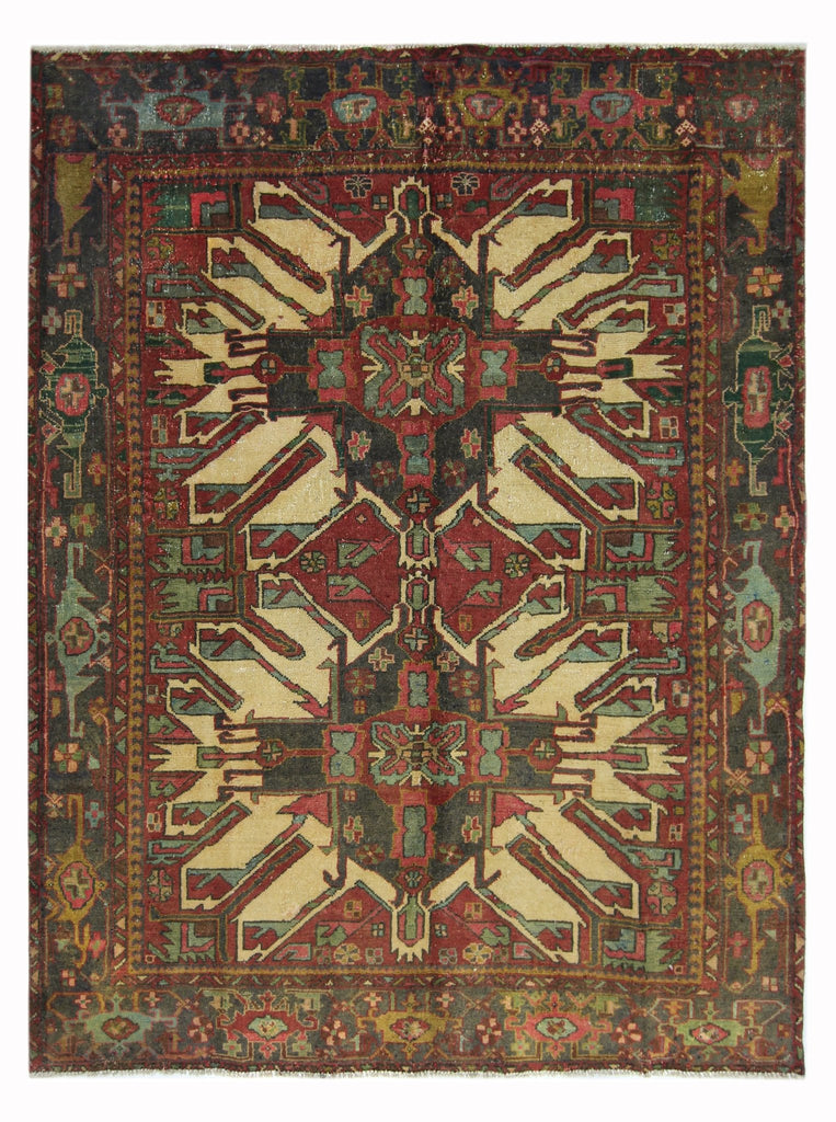 Handmade Vintage Caucasus Eagle Kazak Rug | 177 x 146 cm | 5'10" x 4'10" - Najaf Rugs & Textile