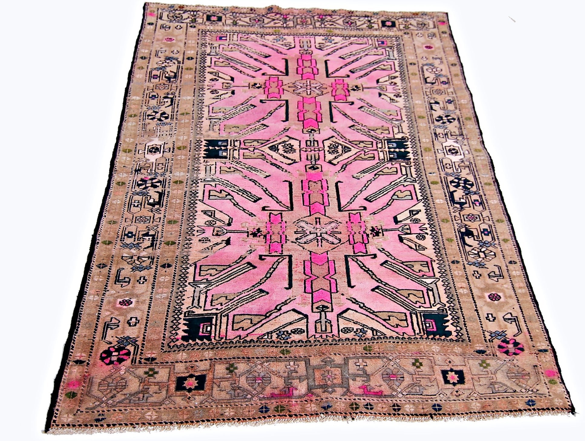 Handmade Vintage Caucasus Eagle Kazak Rug | 189 x 130 cm | 6'2" x 4'3" - Najaf Rugs & Textile