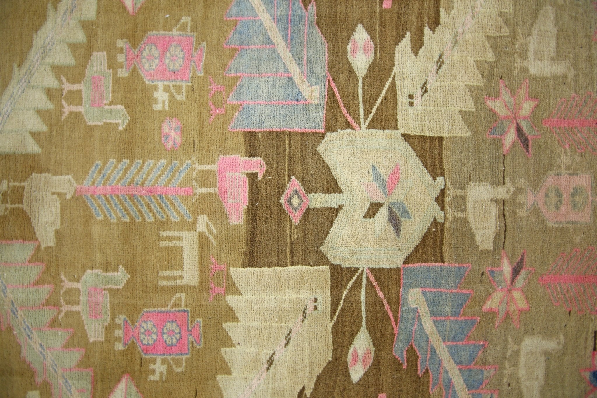 Handmade Vintage Caucasus Hallway Runner | 315 x 109 cm | 10'4" x 3'7" - Najaf Rugs & Textile