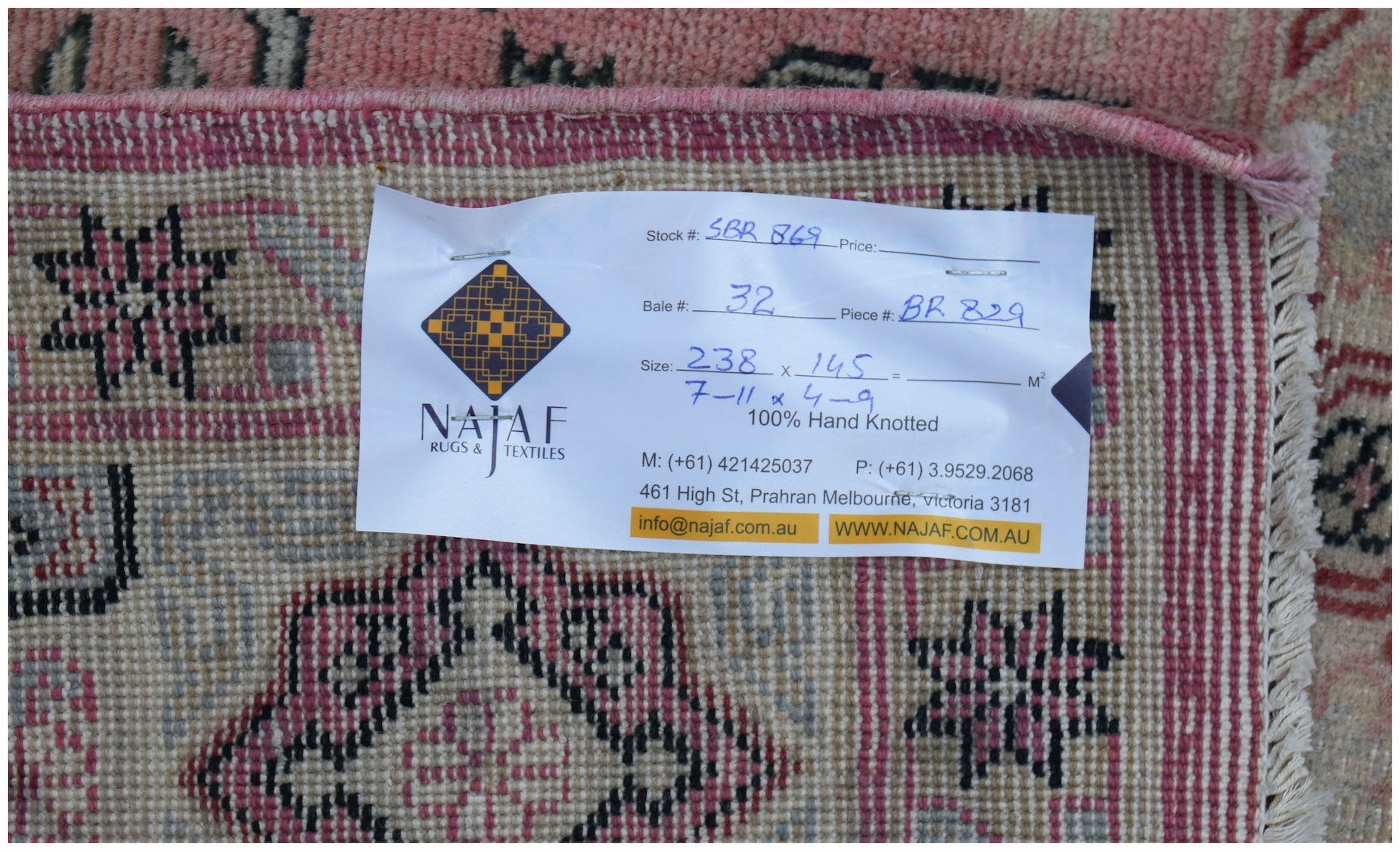 Handmade Vintage Chinese Rug | 238 x 145 cm | 7'11" x 4'9" - Najaf Rugs & Textile