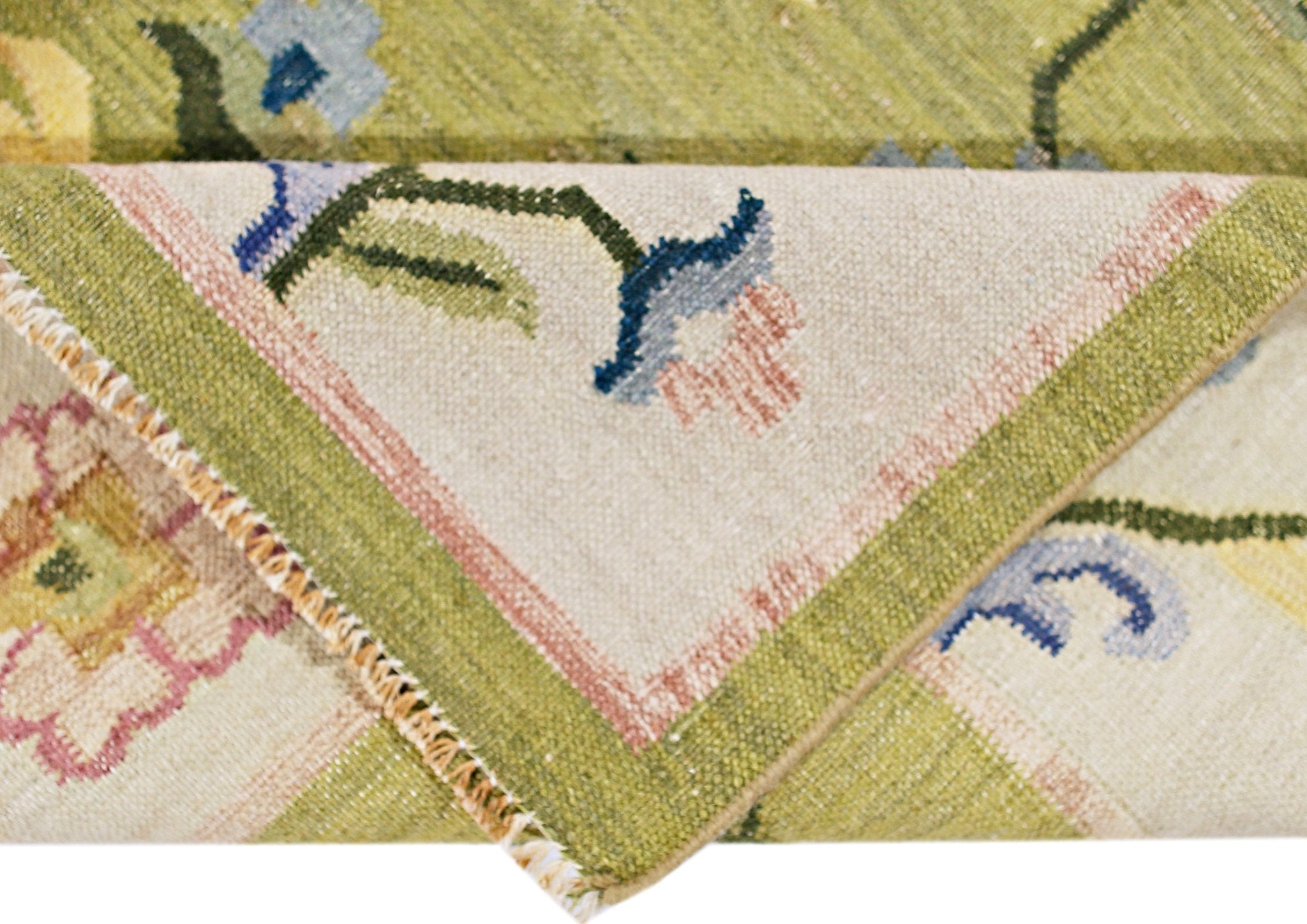 Handmade Vintage Floral Indian Kilim | 223 x 157 cm | 7'4" x 5'2" - Najaf Rugs & Textile