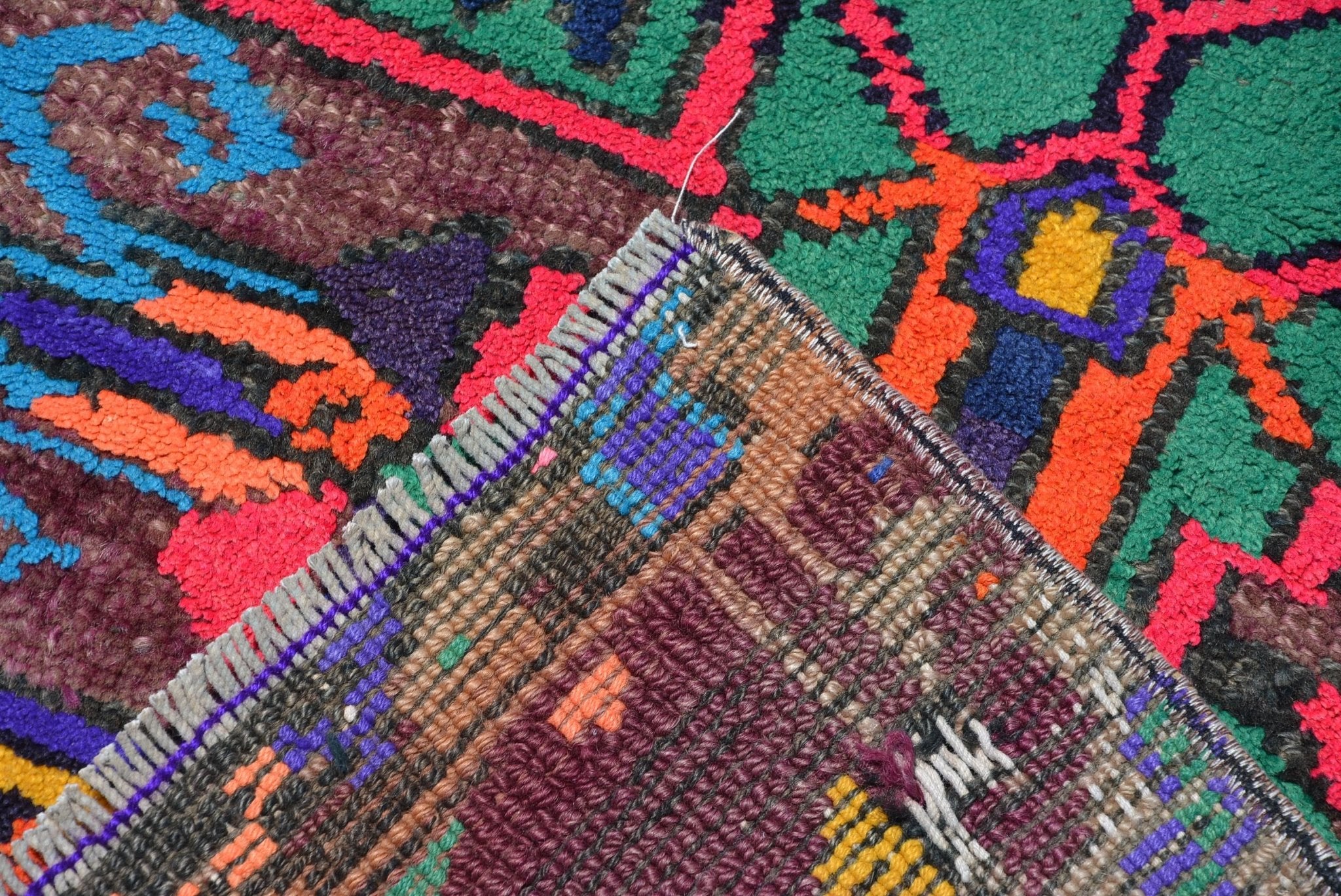 Handmade Vintage Kurdish Herki Hallway Runner | 287 x 79 cm | 9'4" x 2'5" - Najaf Rugs & Textile