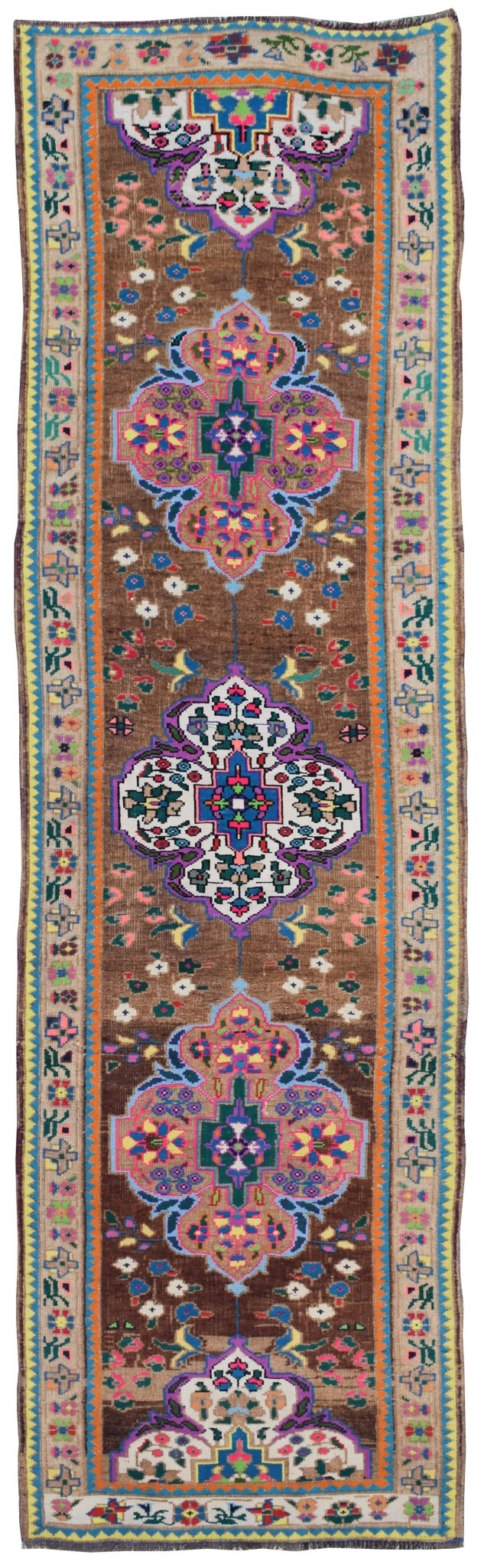Handmade Vintage Kurdish Herki Hallway Runner | 295 x 88 cm | 9'6" x 2'8" - Najaf Rugs & Textile