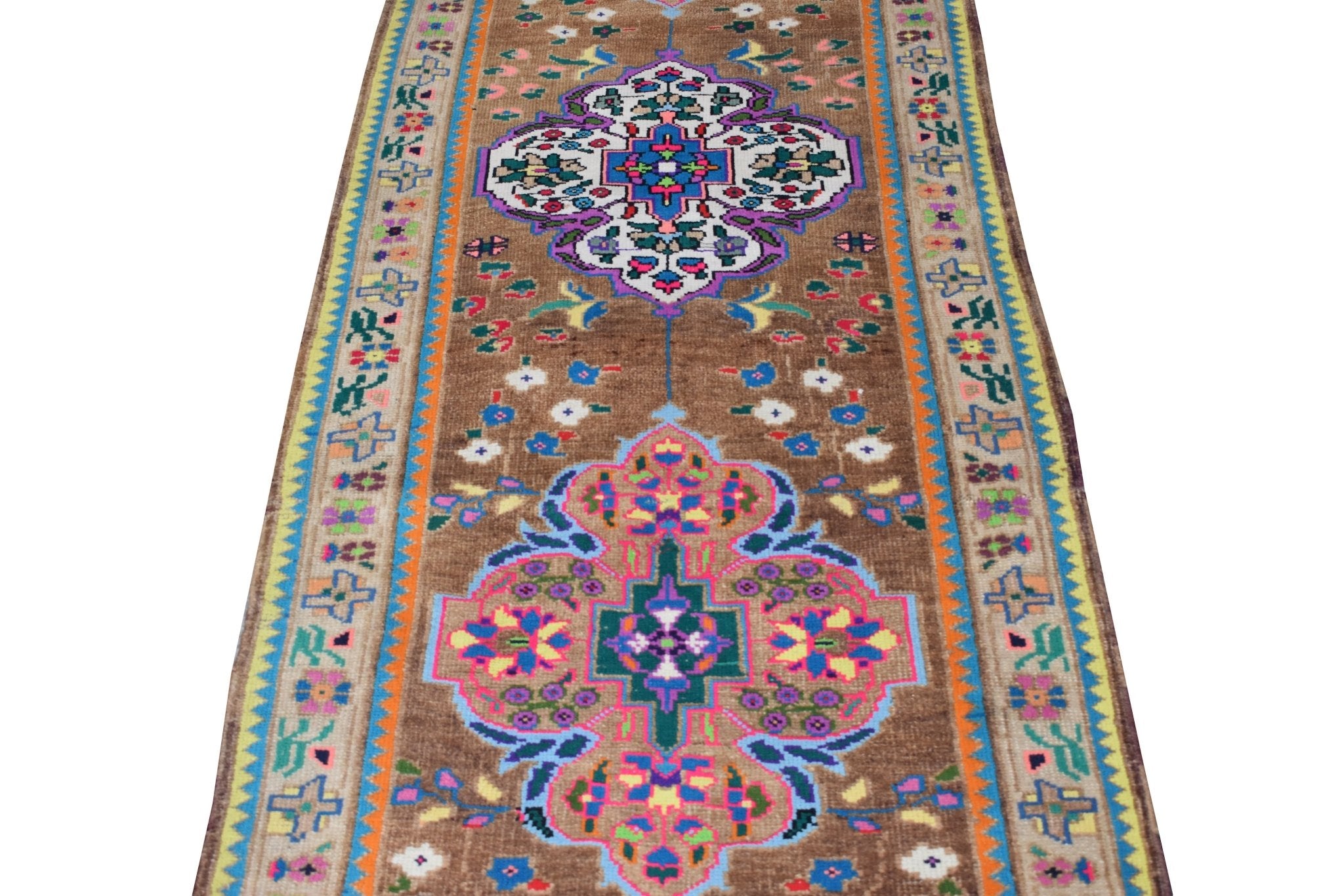 Handmade Vintage Kurdish Herki Hallway Runner | 295 x 88 cm | 9'6" x 2'8" - Najaf Rugs & Textile