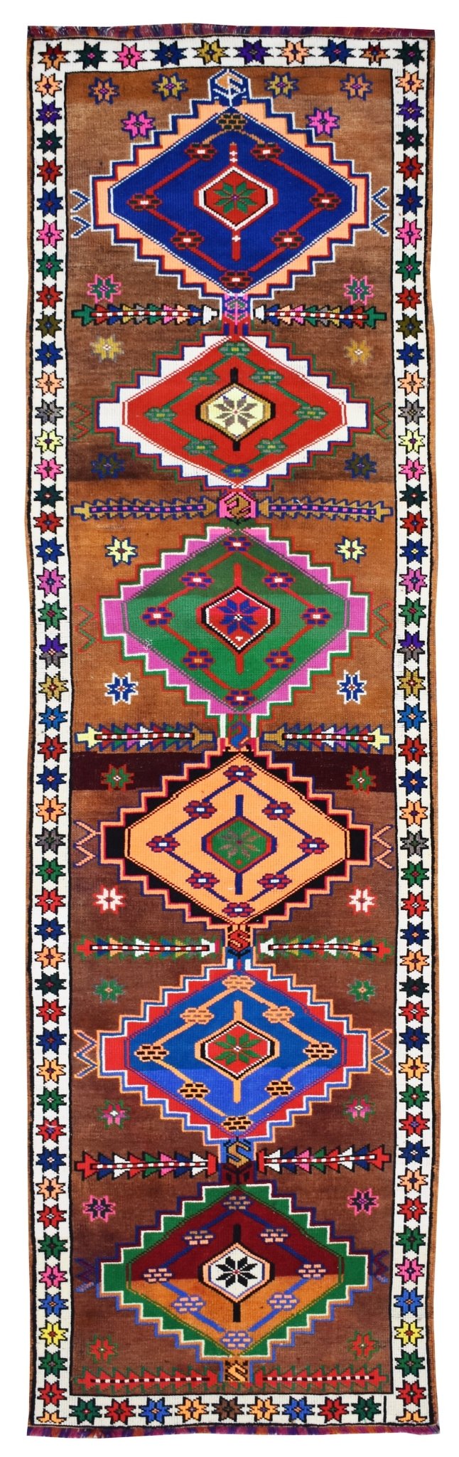 Handmade Vintage Kurdish Herki Hallway Runner | 302 x 88 cm | 9'9" x 2'8" - Najaf Rugs & Textile