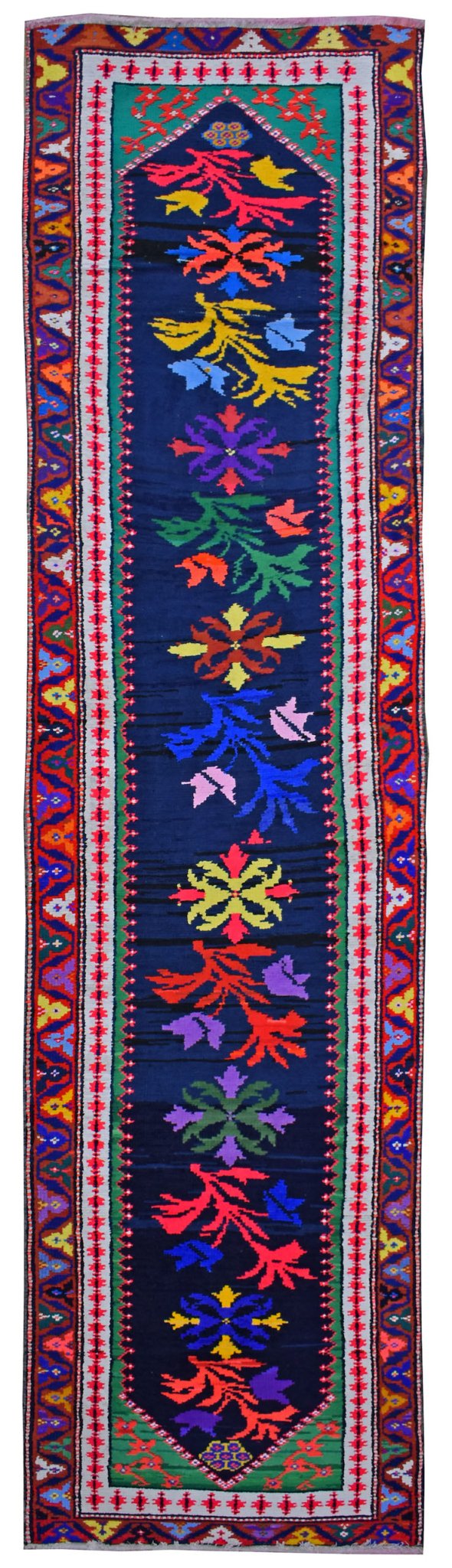 Handmade Vintage Kurdish Herki Hallway Runner | 340 x 83 cm | 11'1" x 2'7" - Najaf Rugs & Textile
