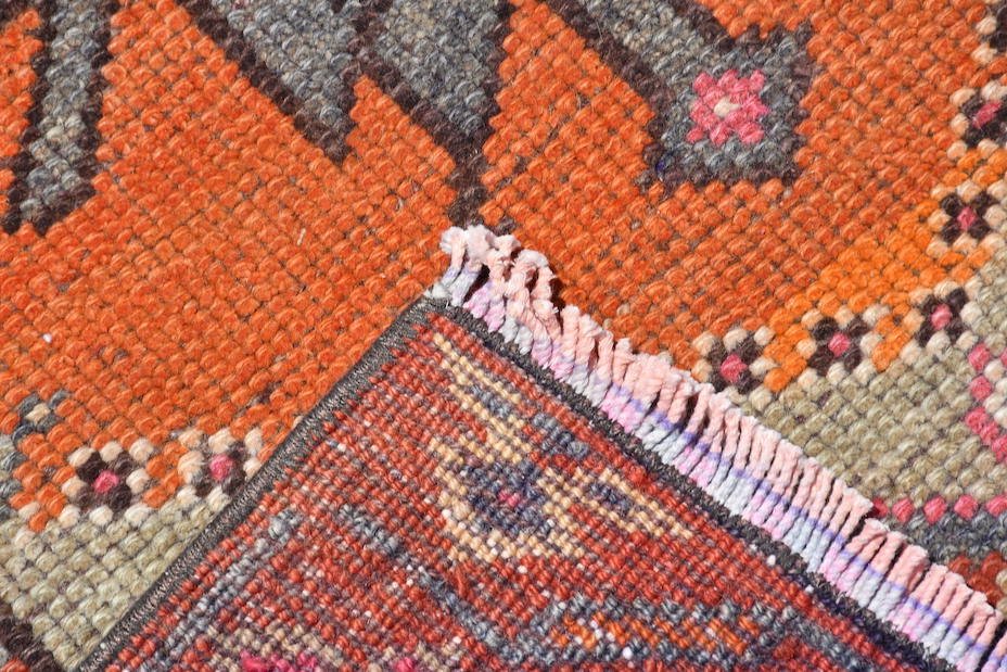 Handmade Vintage Kurdish Herki Hallway Runner | 340 x 85 cm | 11' x 2'7" - Najaf Rugs & Textile