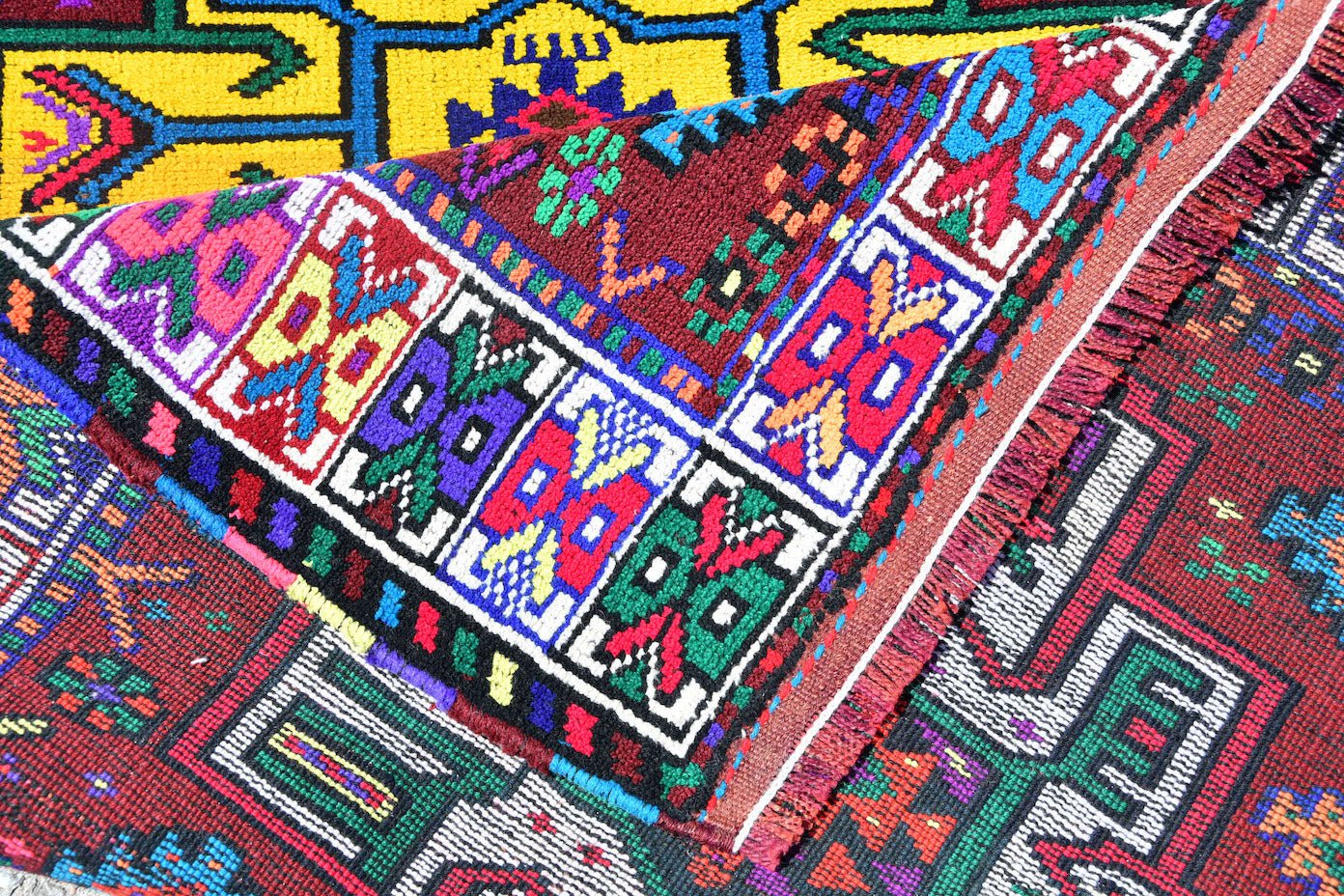 Handmade Vintage Kurdish Herki Hallway Runner | 349 x 90 cm | 11'4" x 2'9" - Najaf Rugs & Textile