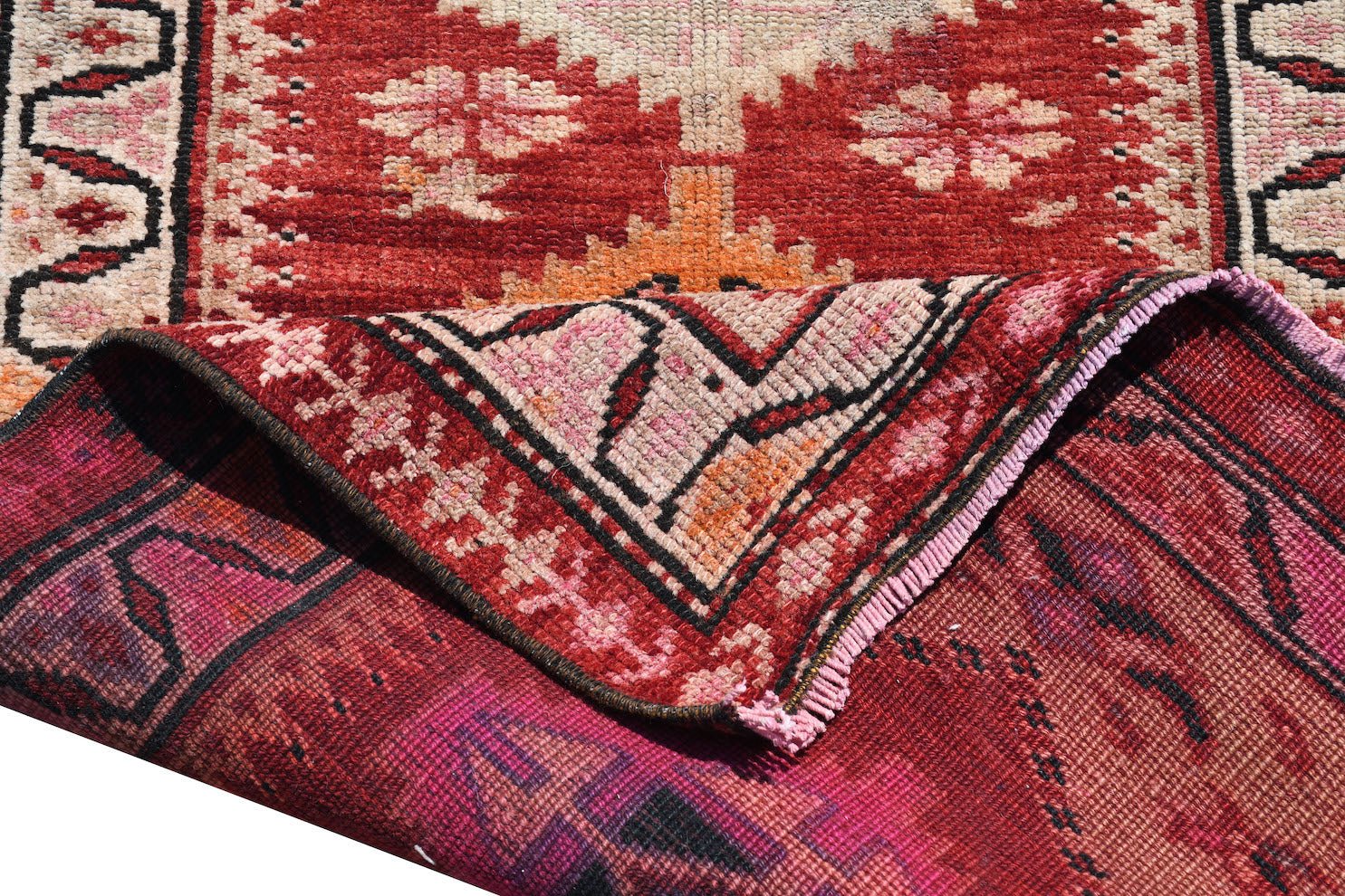 Handmade Vintage Kurdish Herki Hallway Runner | 356 x 80 cm | 11'6" x 2'6" - Najaf Rugs & Textile