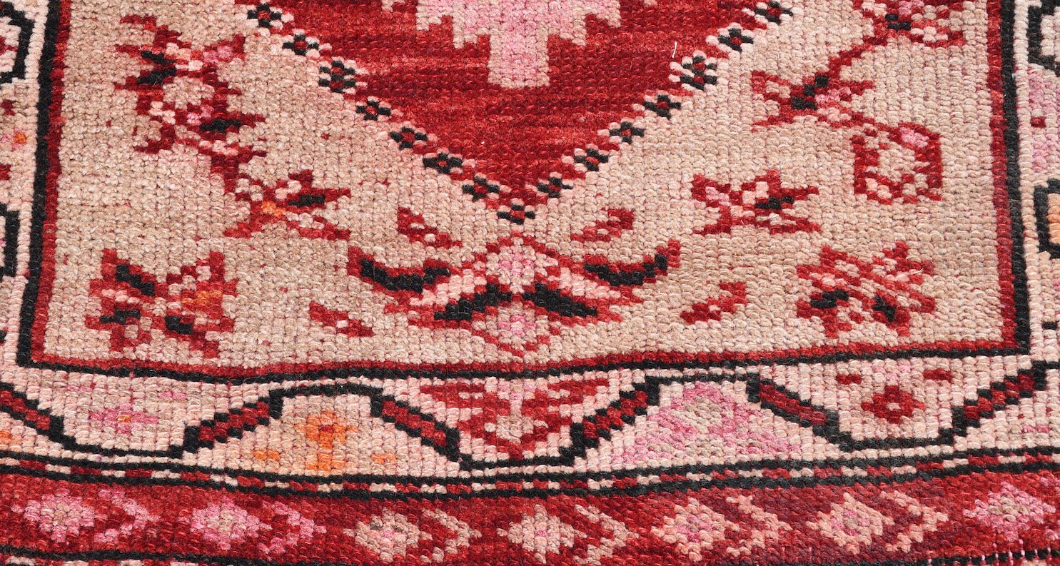 Handmade Vintage Kurdish Herki Hallway Runner | 356 x 80 cm | 11'6" x 2'6" - Najaf Rugs & Textile