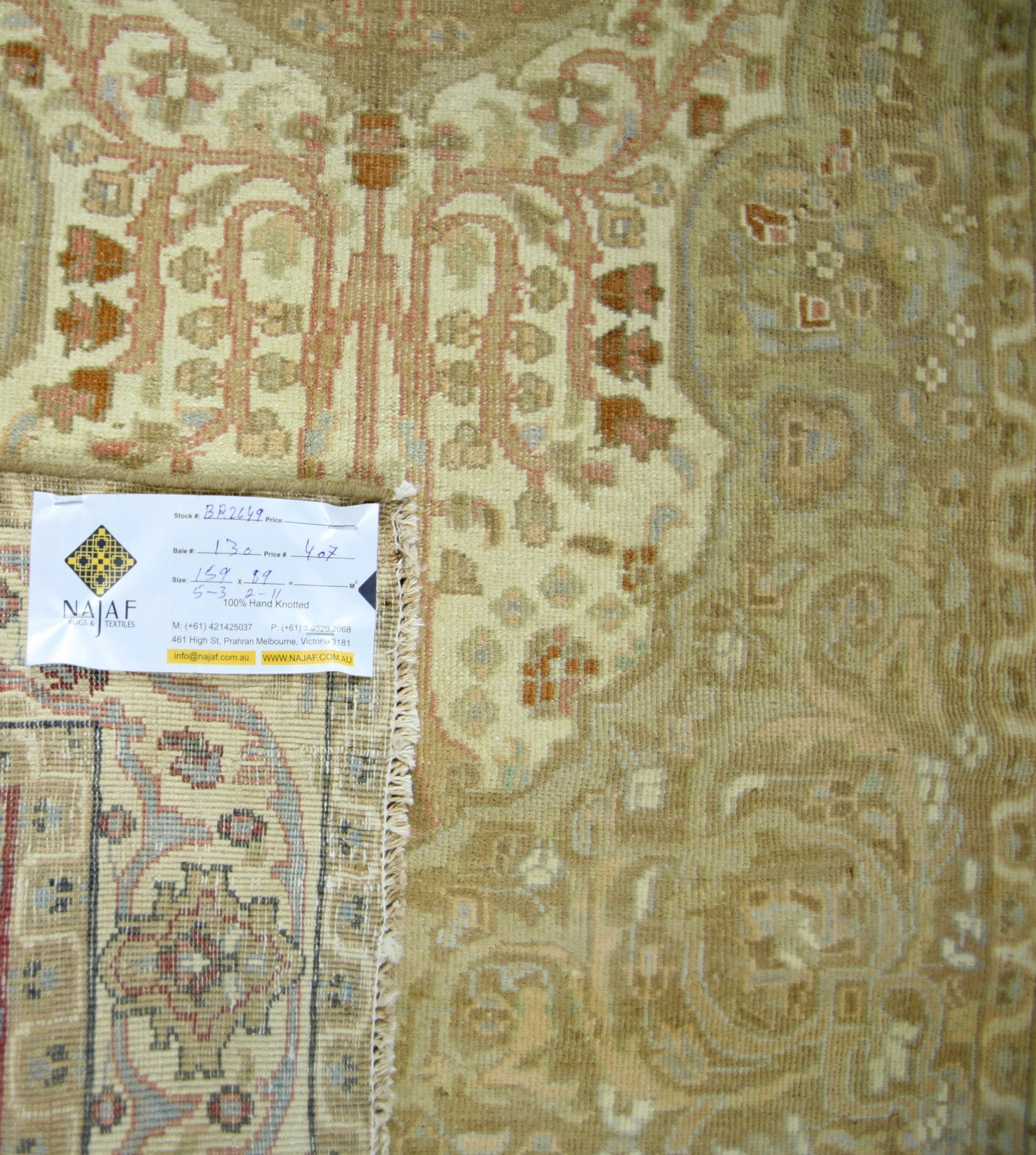 Handmade Vintage lahore pakistan Rug | 159 x 89 cm | 5'3" x 2'11" - Najaf Rugs & Textile