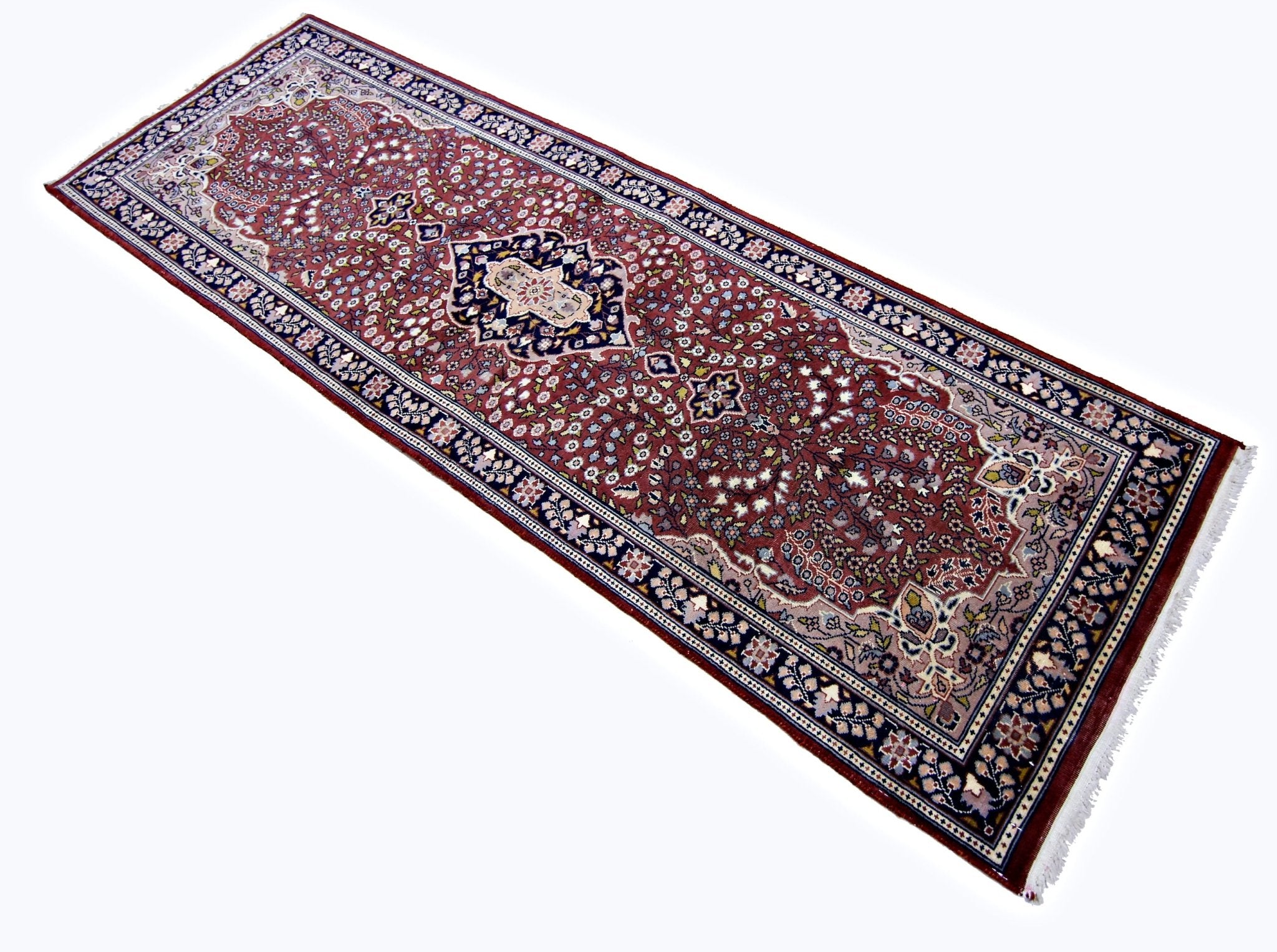 Handmade Vintage Pakistani Hallway Runner | 191 x 63 cm | 6'3" x 2'1" - Najaf Rugs & Textile
