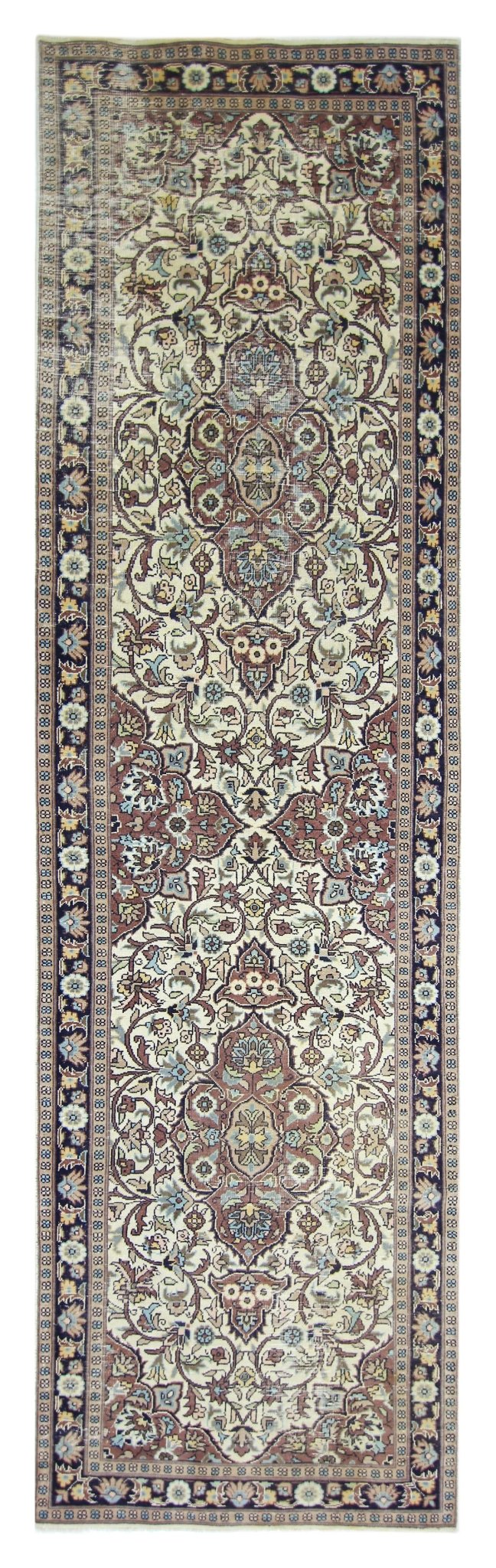 Handmade Vintage Pakistani Hallway Runner | 269 x 77 cm | 8'10" x 2'6" - Najaf Rugs & Textile
