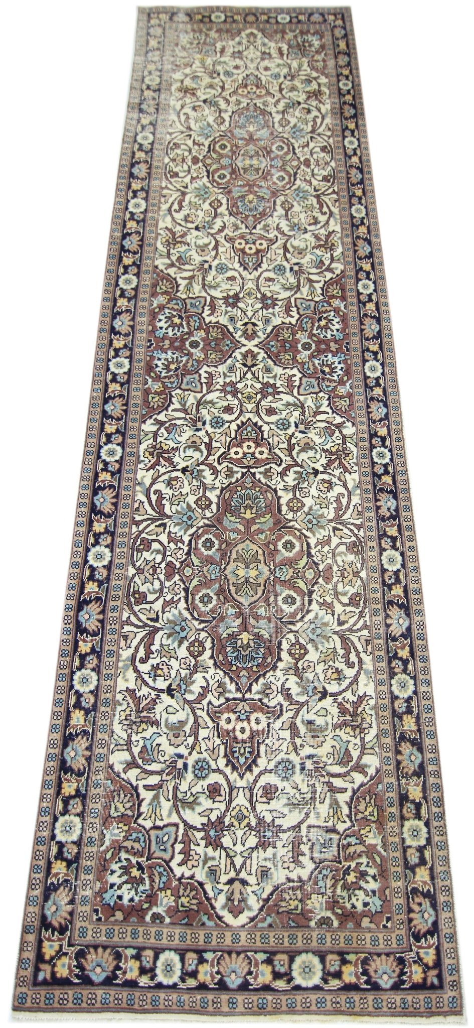 Handmade Vintage Pakistani Hallway Runner | 269 x 77 cm | 8'10" x 2'6" - Najaf Rugs & Textile