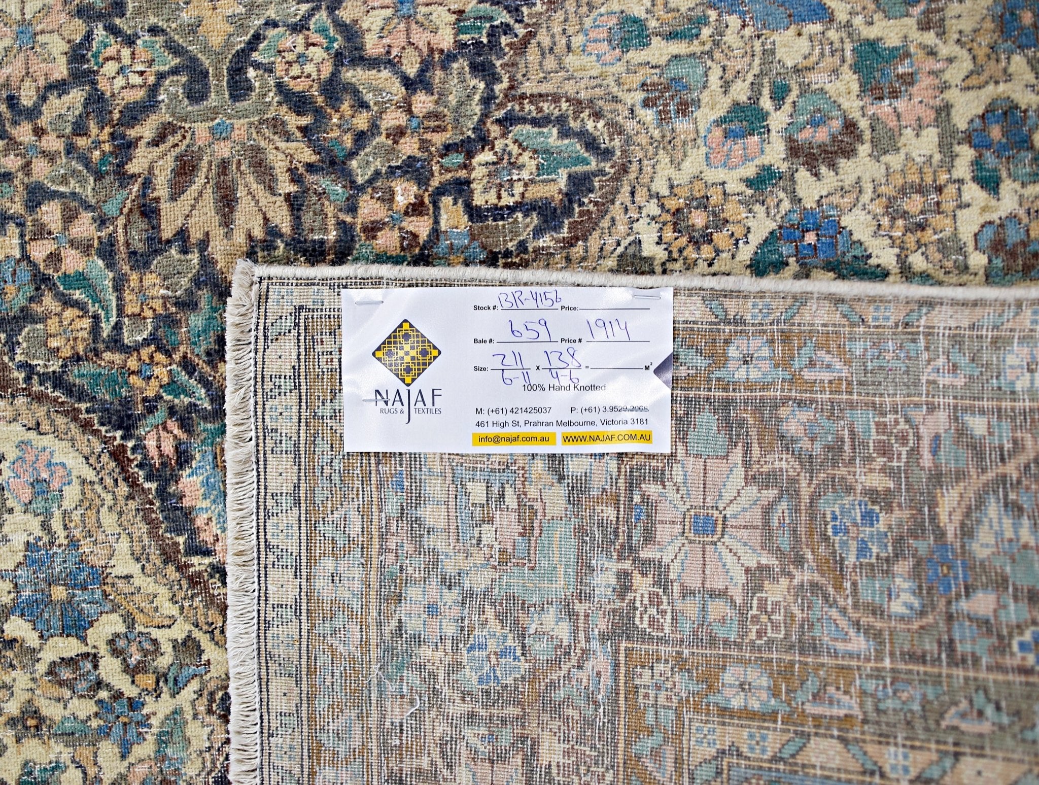 Handmade Vintage Pakistani Rug | 211 x 138 cm | 6'11" x 4'6" - Najaf Rugs & Textile