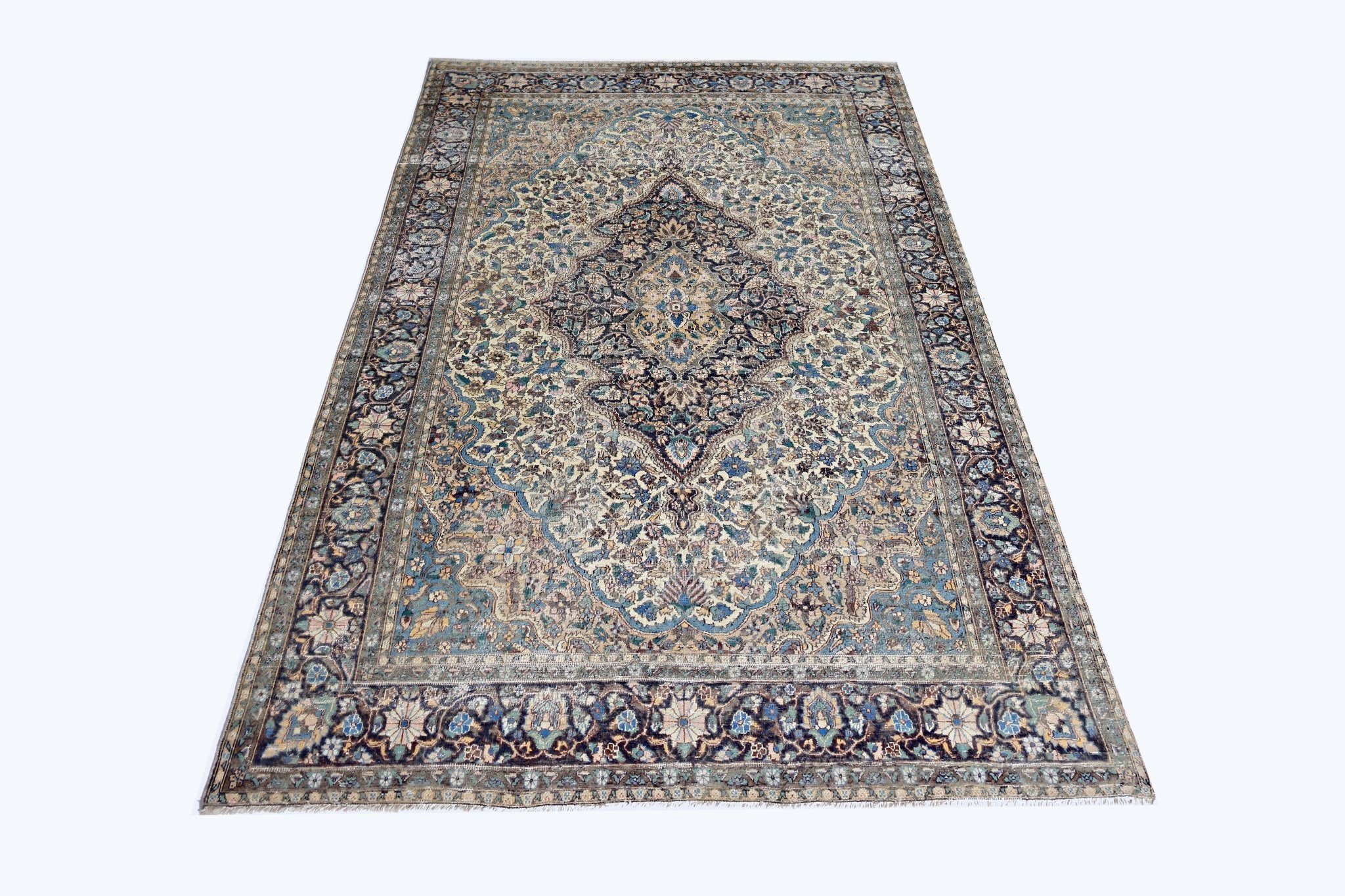 Handmade Vintage Pakistani Rug | 211 x 138 cm | 6'11" x 4'6" - Najaf Rugs & Textile