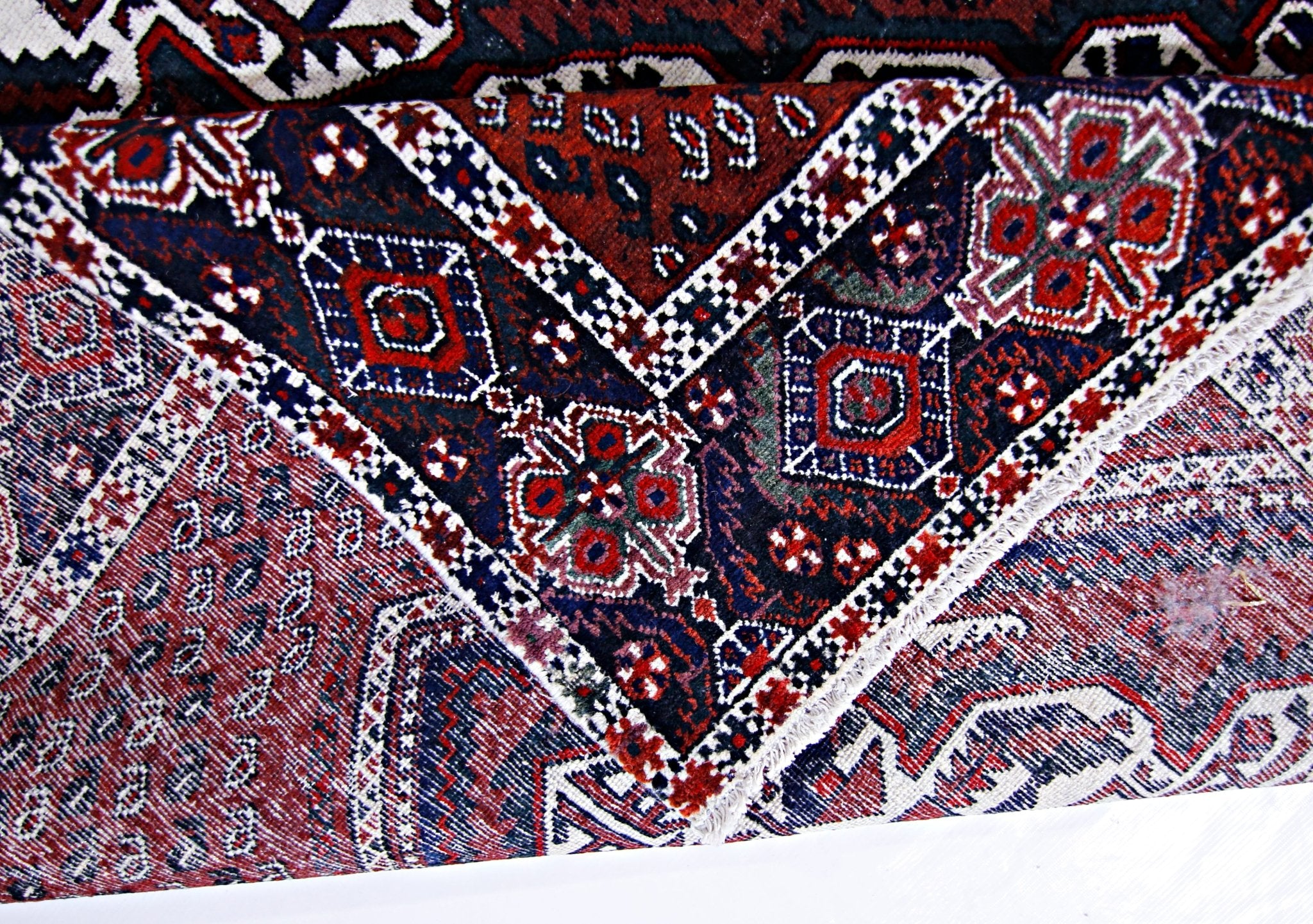 Handmade Vintage Persian Afshar Rug | 188 x 157 cm | 6'2" x 5'2" - Najaf Rugs & Textile