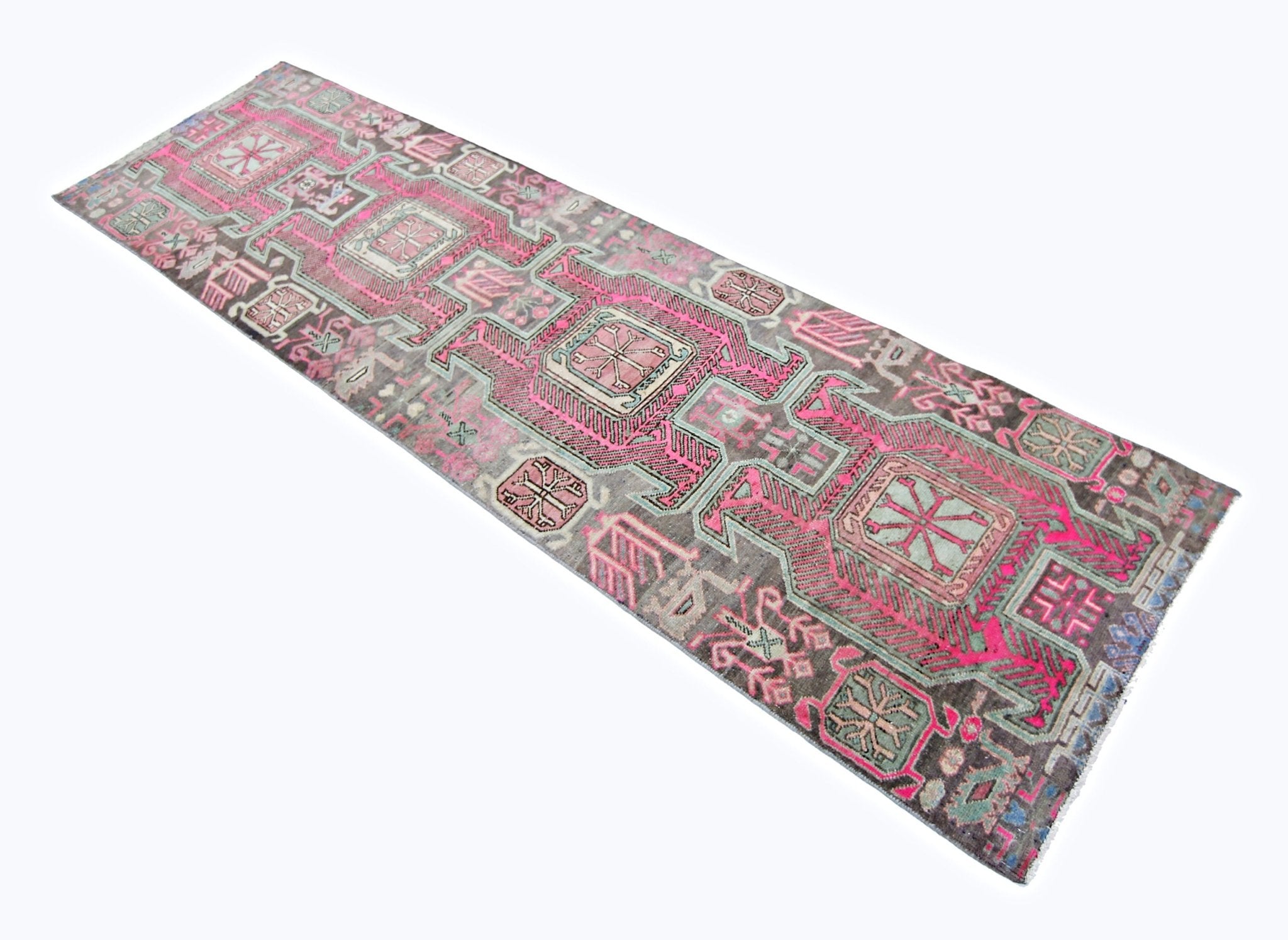 Handmade Vintage Persian Ardebil Hallway Runner | 279 x 76 cm | 9'2" x 2'6" - Najaf Rugs & Textile