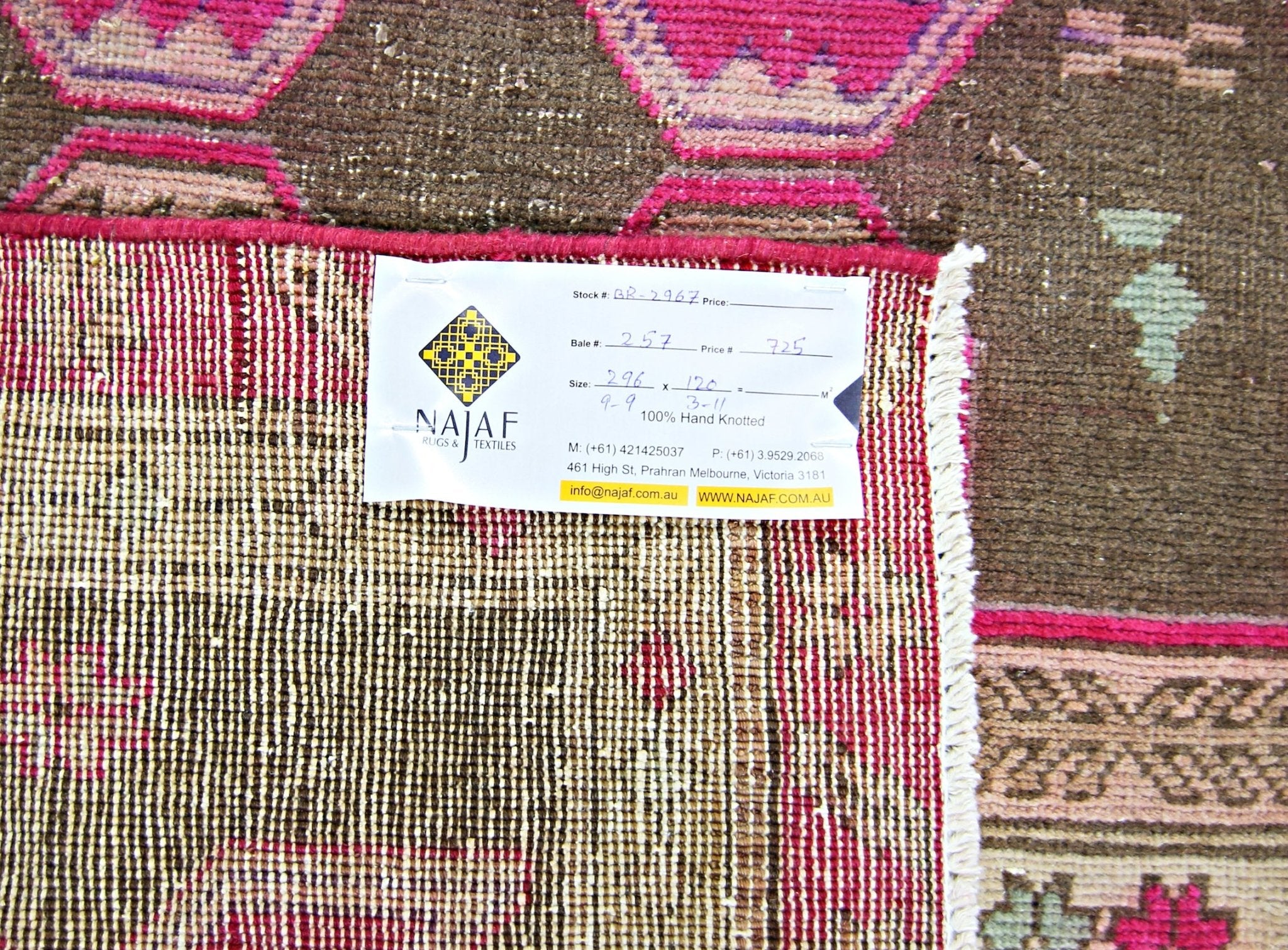 Handmade Vintage Persian Ardebil Hallway Runner | 296 x 120 cm | 9'9" x 3'11" - Najaf Rugs & Textile