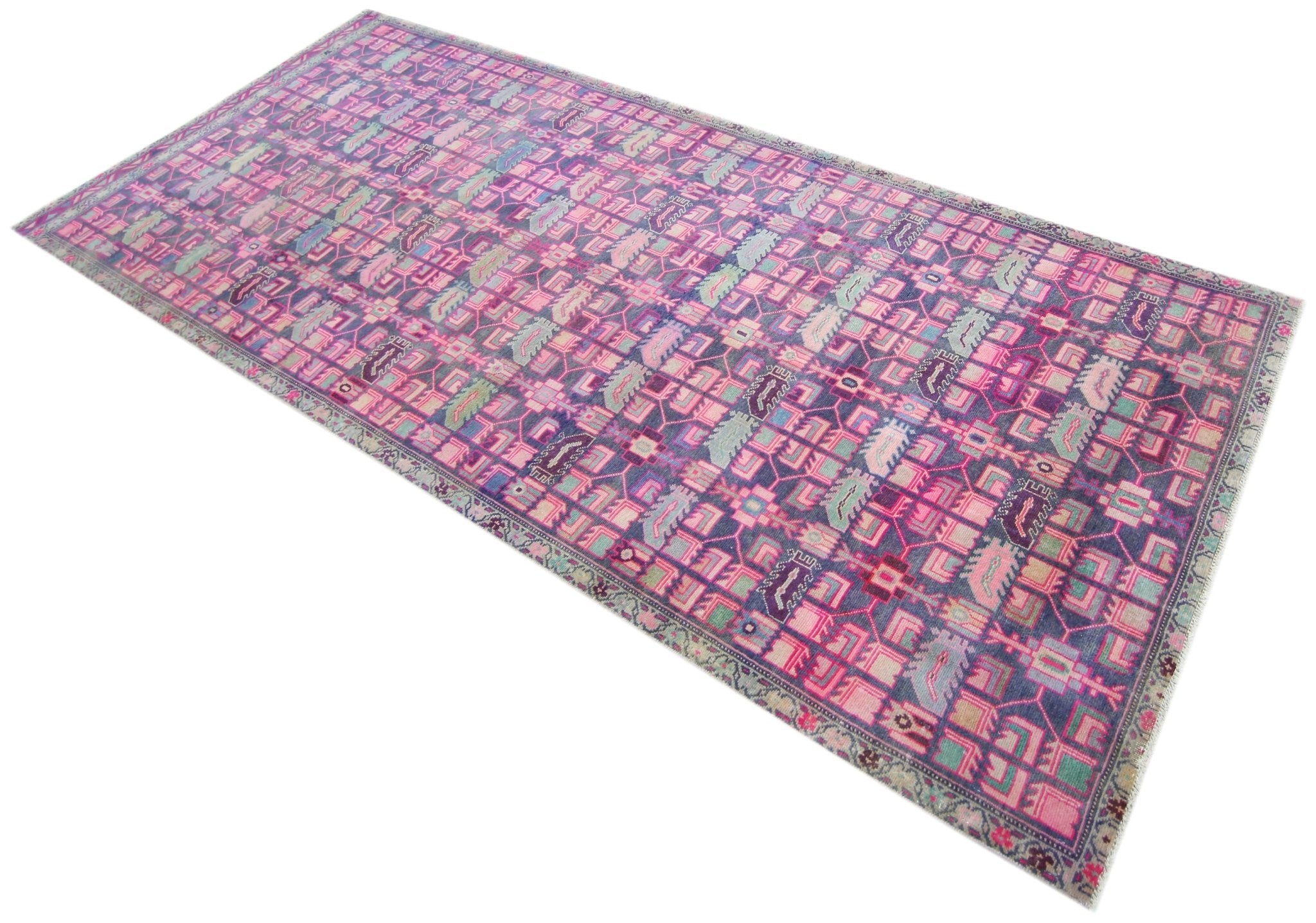 Handmade Vintage Persian Ardebil Hallway Runner | 300 x 127 cm | 9'10" x 4'2" - Najaf Rugs & Textile