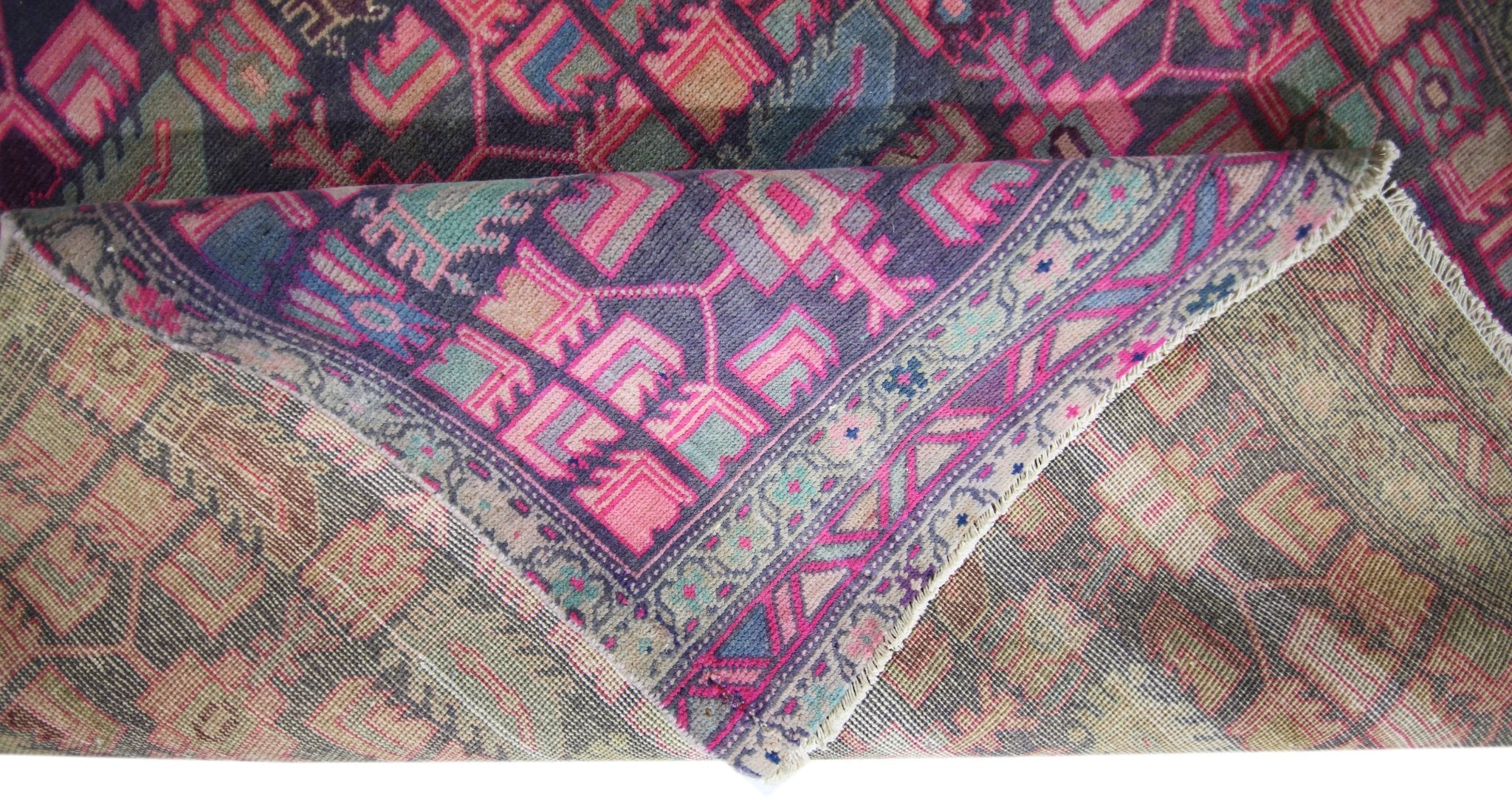 Handmade Vintage Persian Ardebil Hallway Runner | 300 x 127 cm | 9'10" x 4'2" - Najaf Rugs & Textile