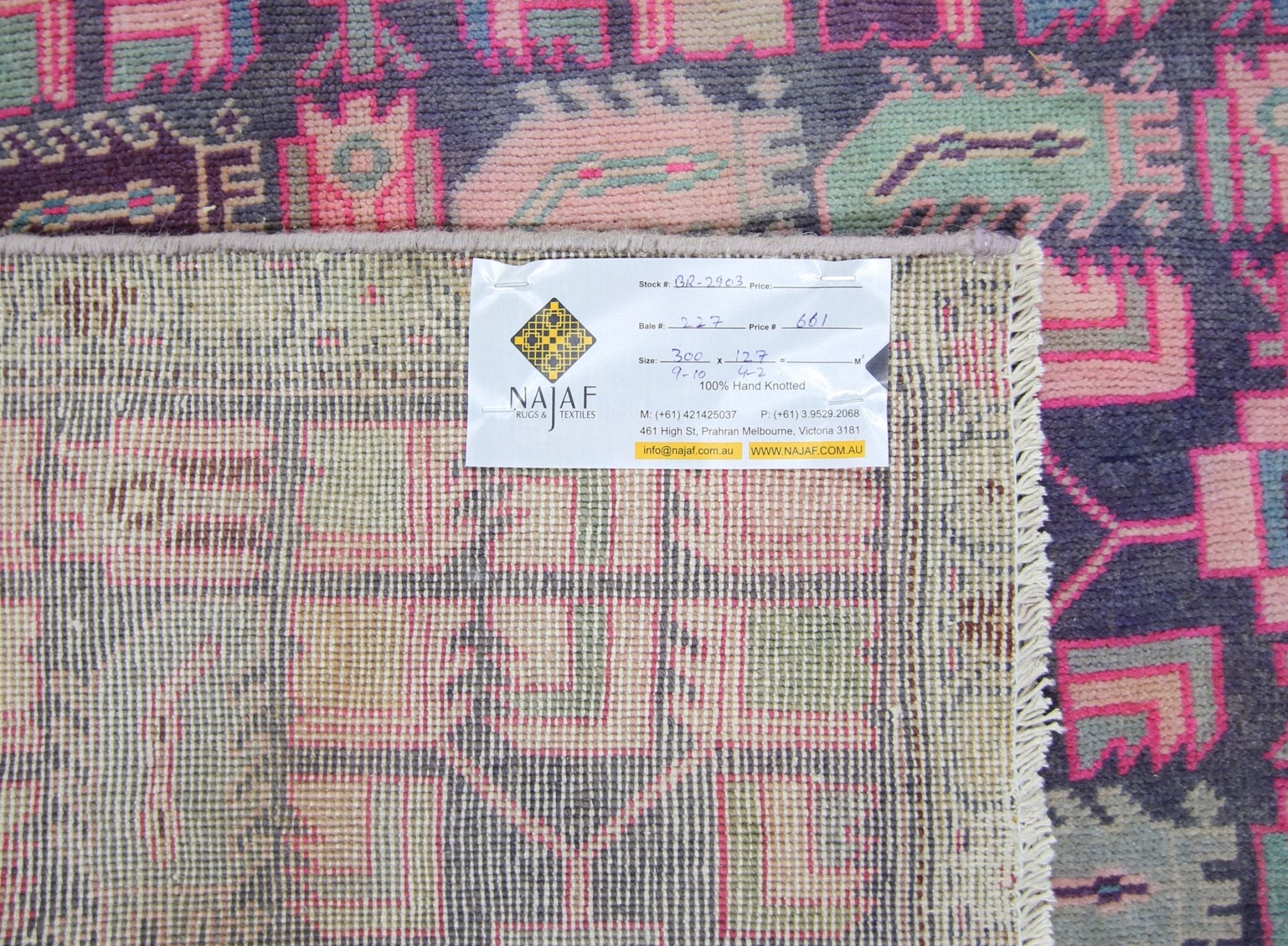 Handmade Vintage Persian Ardebil Hallway Runner | 300 x 127 cm | 9'10" x 4'2" - Najaf Rugs & Textile