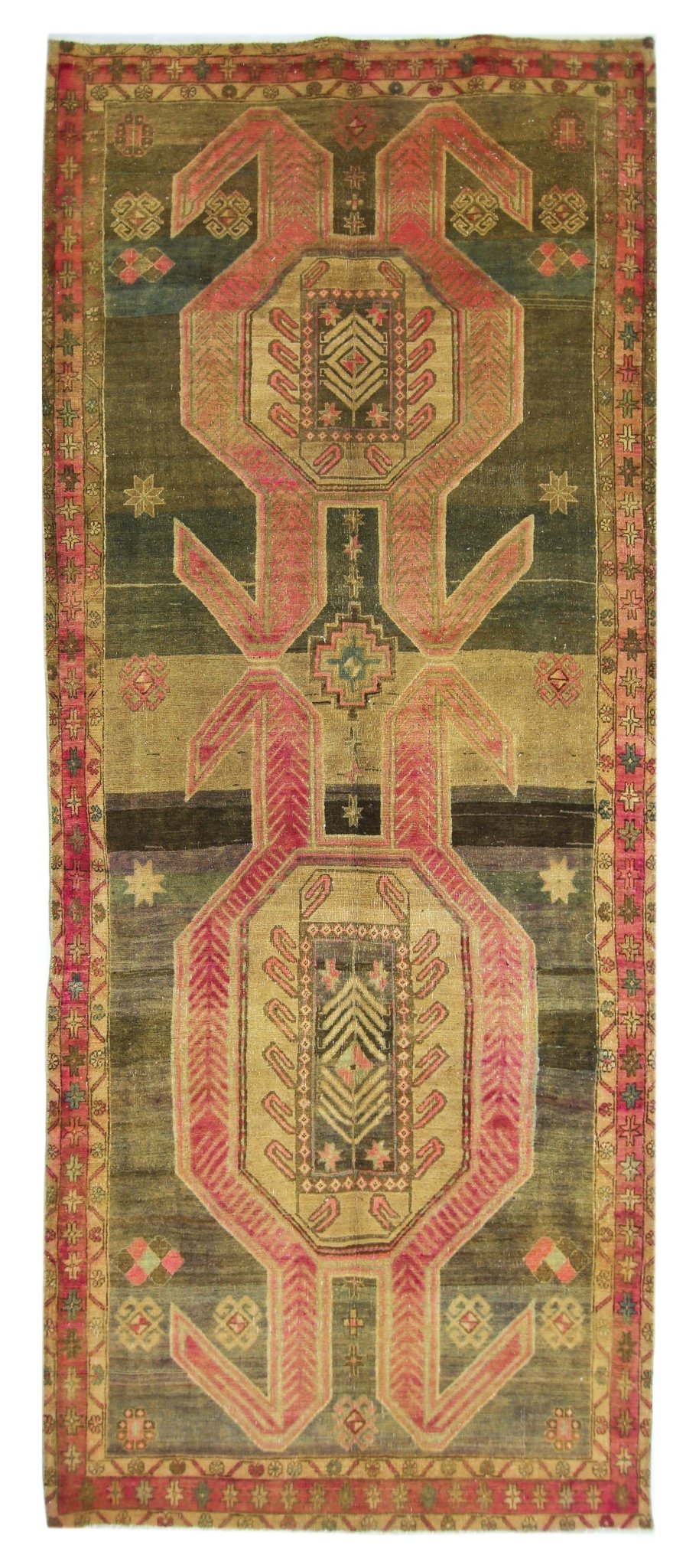 Handmade Vintage Persian Ardebil Hallway Runner | 304 x 121 cm | 10' x 4' - Najaf Rugs & Textile