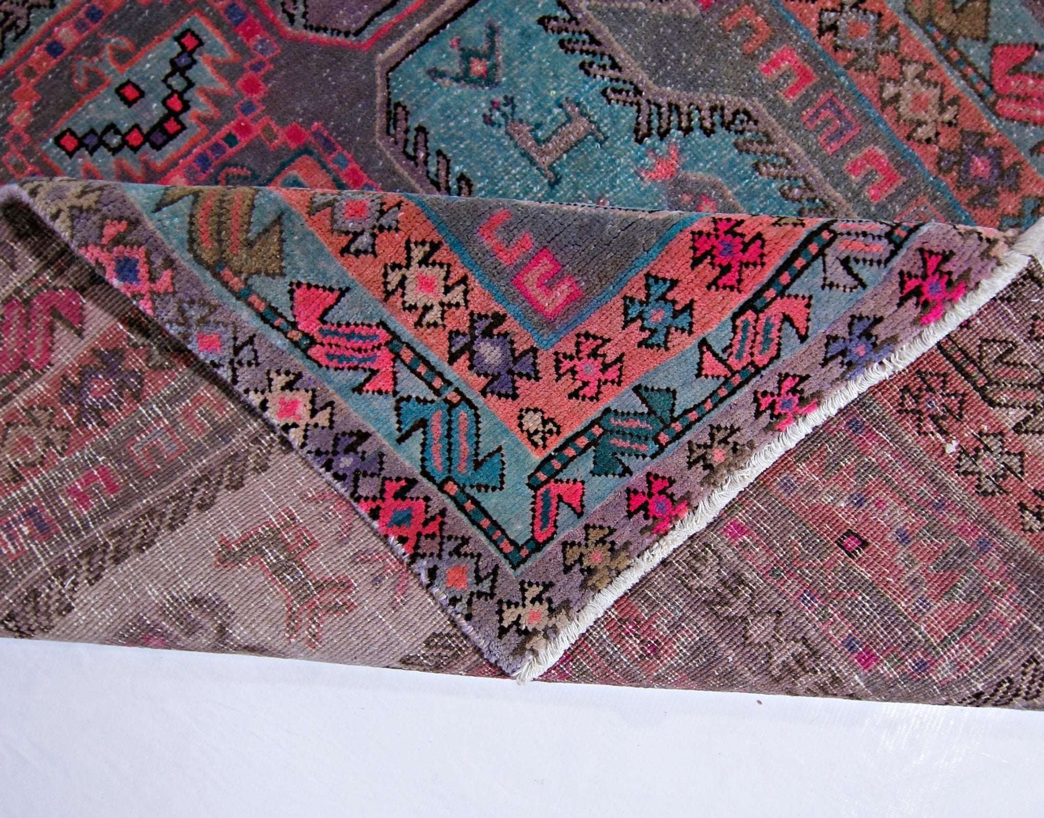 Handmade Vintage Persian Ardebil Hallway Runner | 323 x 110 cm | 10'7" x 3'7" - Najaf Rugs & Textile