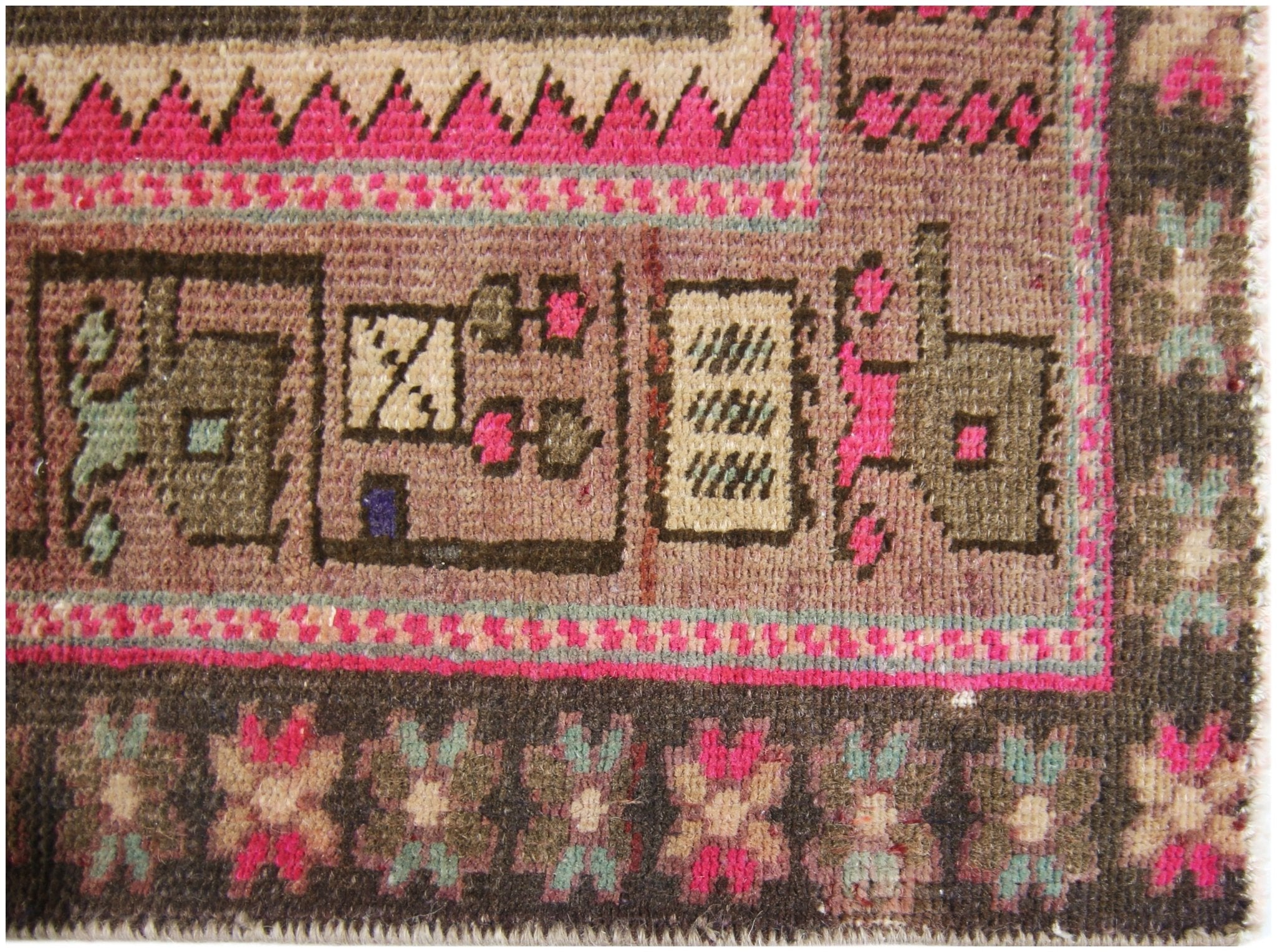 Handmade Vintage Persian Ardebil Hallway Runner | 326 x 123 cm | 10'8" x 4' - Najaf Rugs & Textile