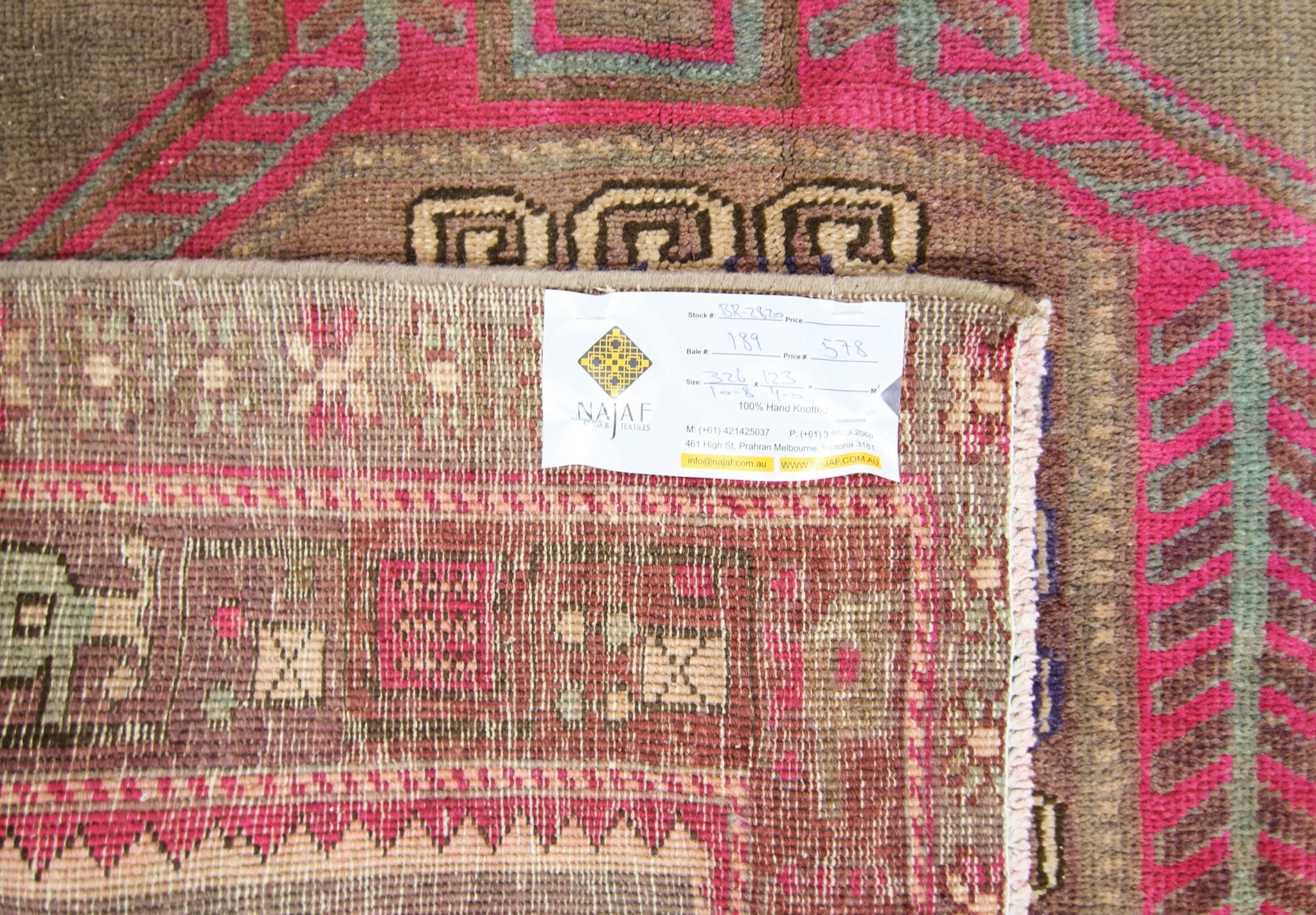 Handmade Vintage Persian Ardebil Hallway Runner | 326 x 123 cm | 10'8" x 4' - Najaf Rugs & Textile