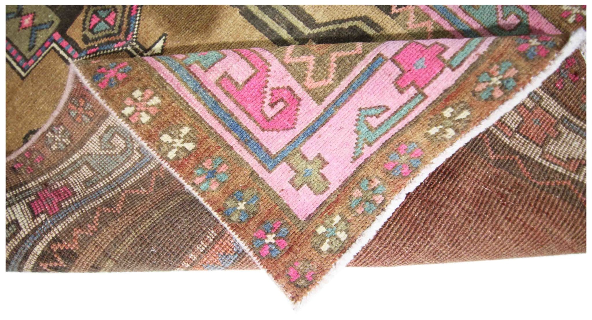 Handmade Vintage Persian Ardebil Hallway Runner | 384 x 99 cm | 12'7" x 3'3" - Najaf Rugs & Textile