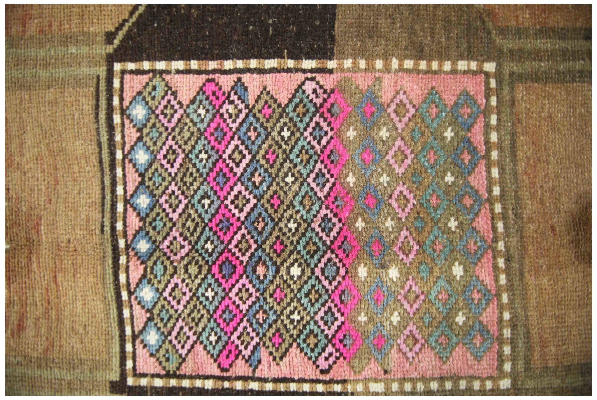 Handmade Vintage Persian Ardebil Hallway Runner | 384 x 99 cm | 12'7" x 3'3" - Najaf Rugs & Textile