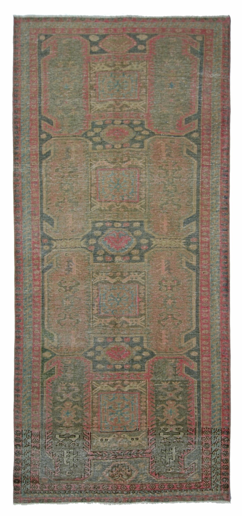 Handmade Vintage Persian Ardebil Rug | 278 x 117 cm | 9'2" x 3'10" - Najaf Rugs & Textile