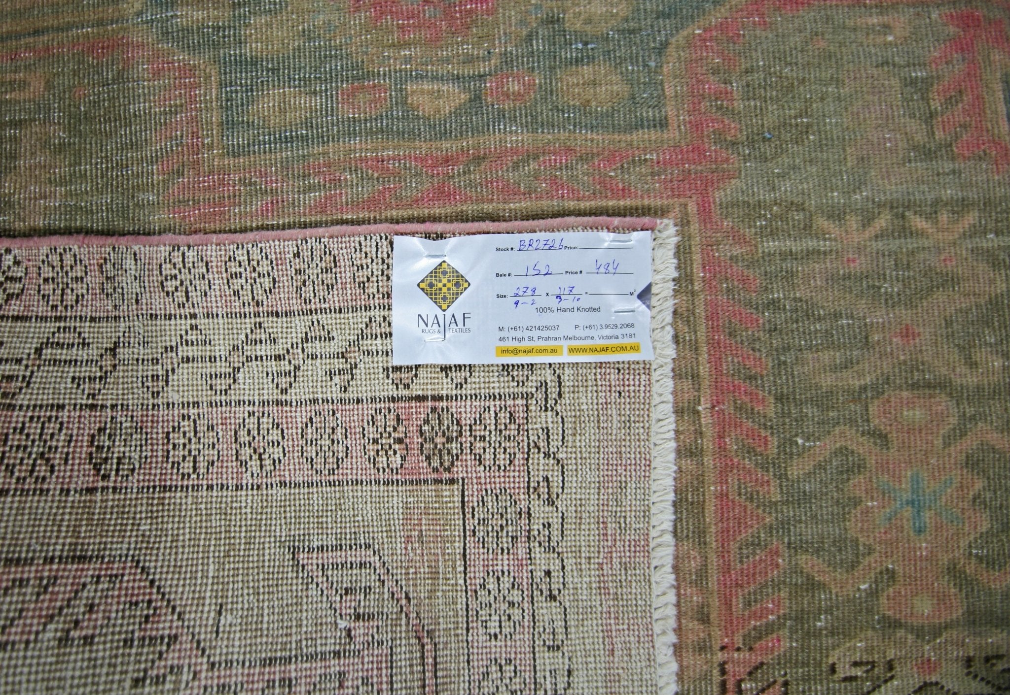 Handmade Vintage Persian Ardebil Rug | 278 x 117 cm | 9'2" x 3'10" - Najaf Rugs & Textile