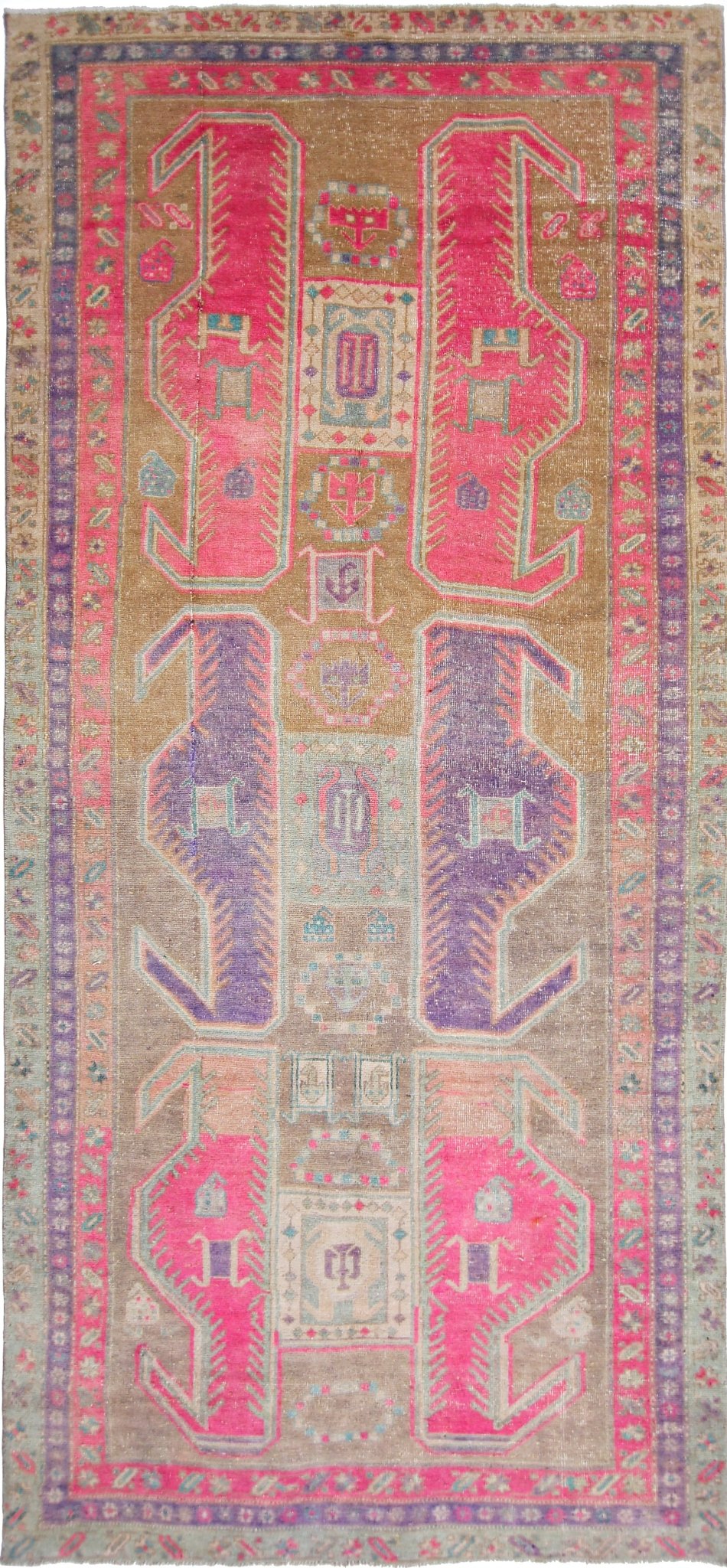 Handmade Vintage Persian Ardebil Rug | 286 x 129 cm | 9'4" x 4'3" - Najaf Rugs & Textile