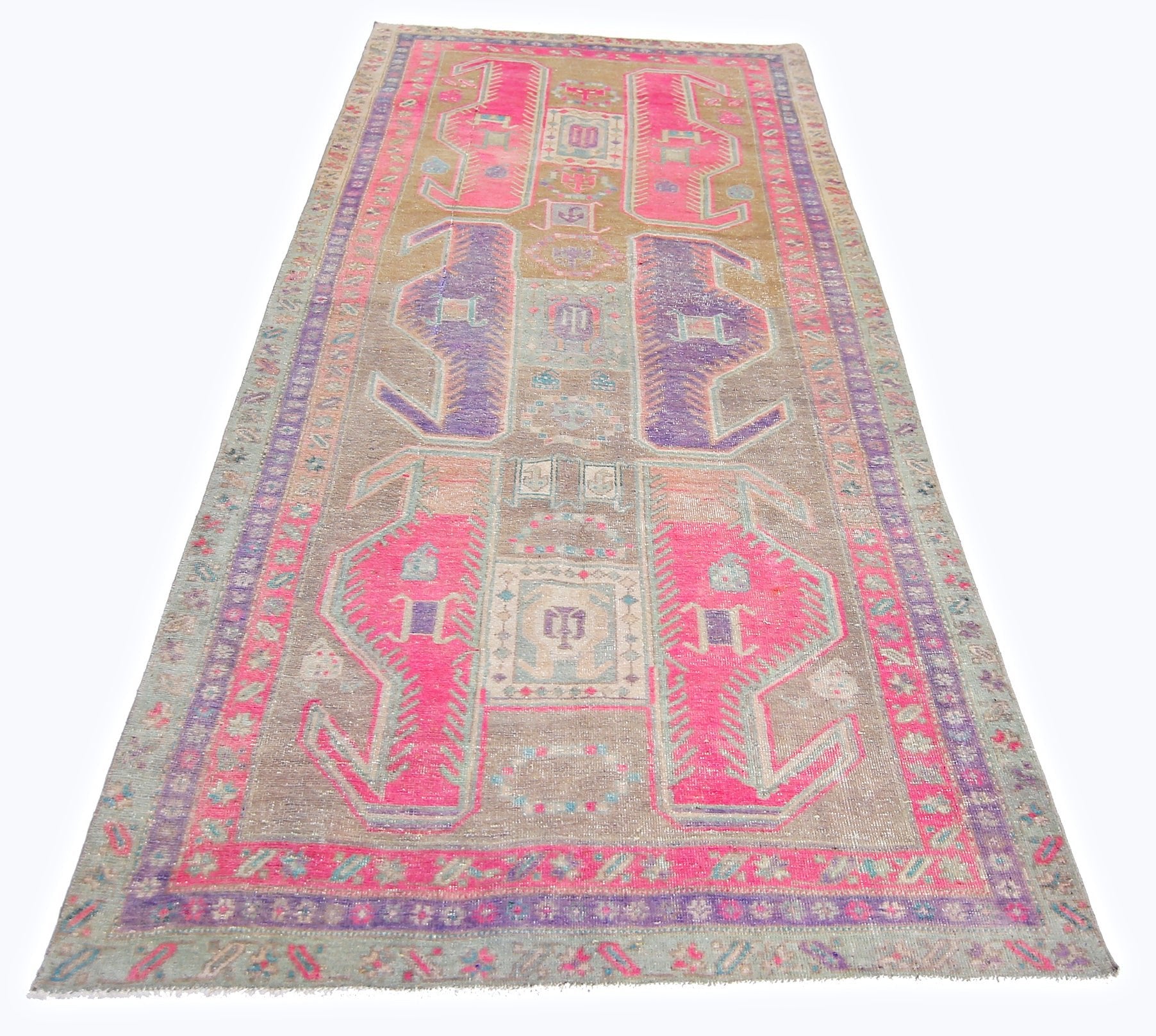 Handmade Vintage Persian Ardebil Rug | 286 x 129 cm | 9'4" x 4'3" - Najaf Rugs & Textile
