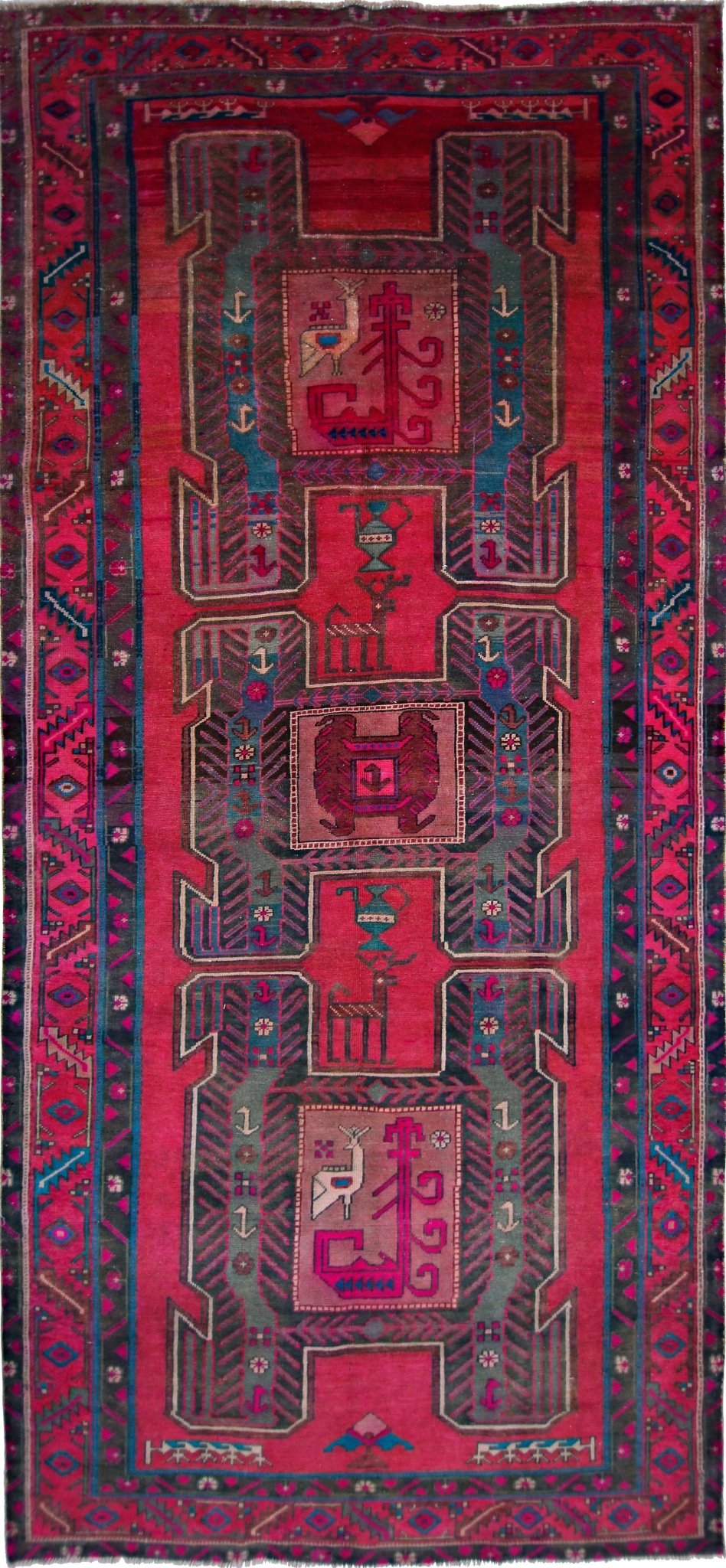 Handmade Vintage Persian Ardebil Rug | 287 x 130 cm | 9'5" x 4'3" - Najaf Rugs & Textile