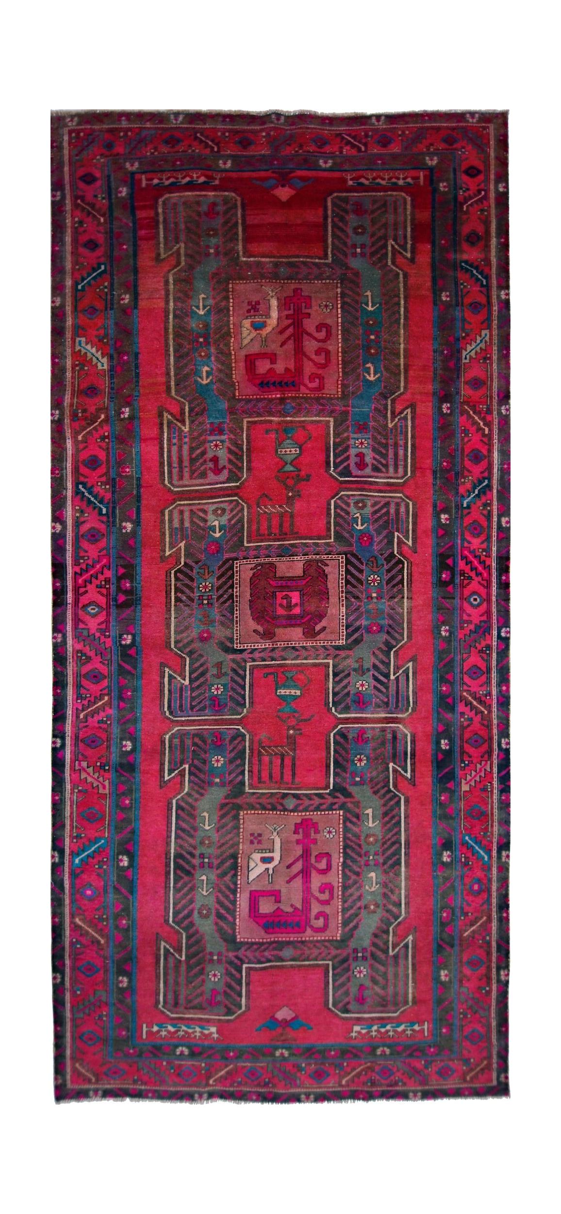 Handmade Vintage Persian Ardebil Rug | 287 x 130 cm | 9'5" x 4'3" - Najaf Rugs & Textile