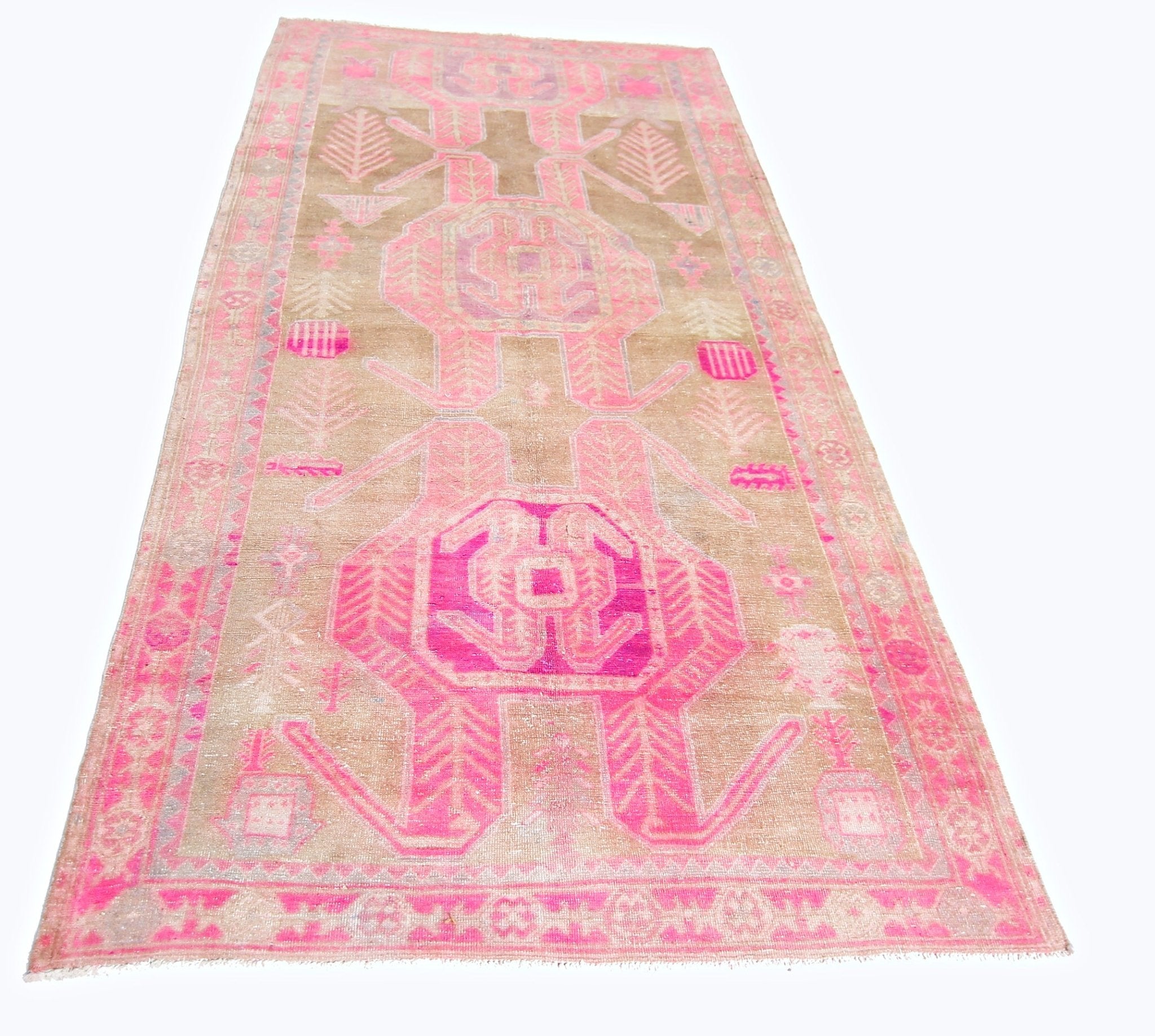 Handmade Vintage Persian Ardebil Rug | 296 x 147 cm | 9'9" x 4'10" - Najaf Rugs & Textile
